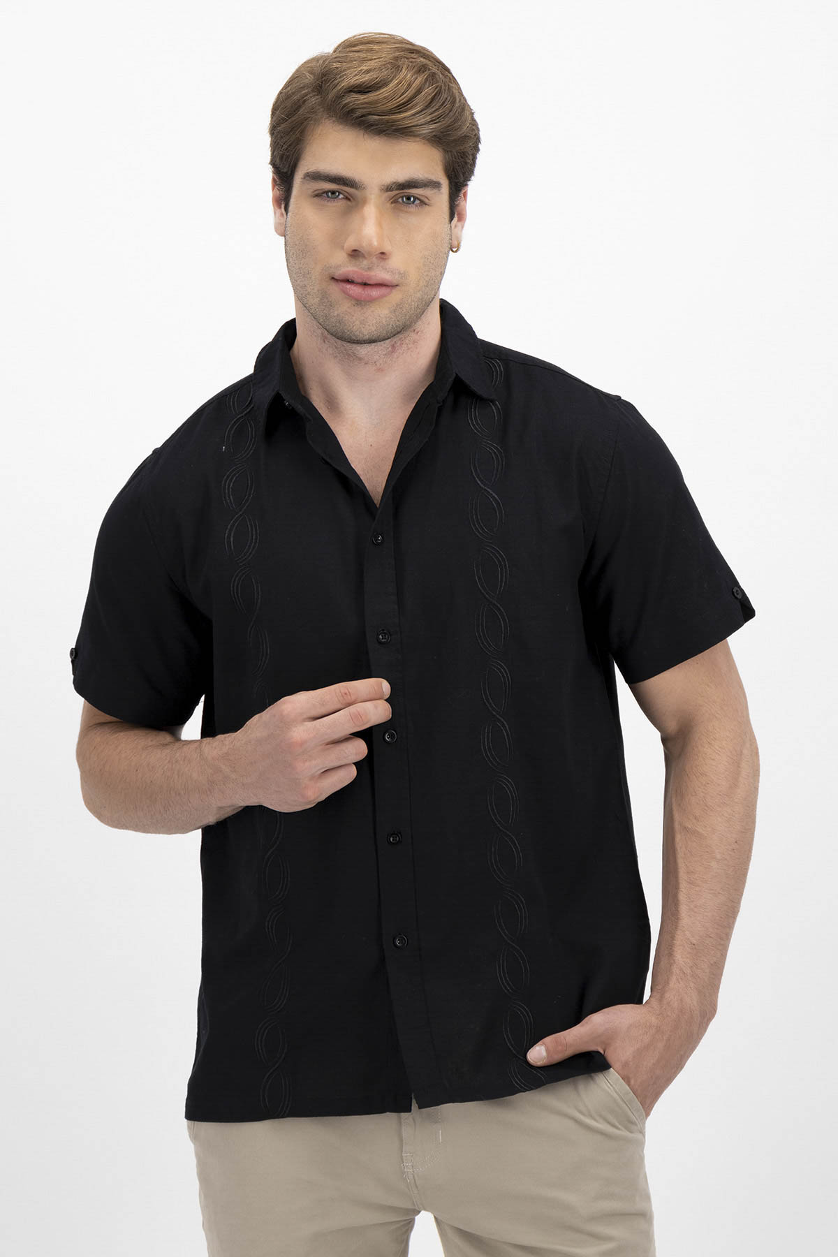 GUAYABERA CONTEMPORARY FIT MENS FASHION image number 1