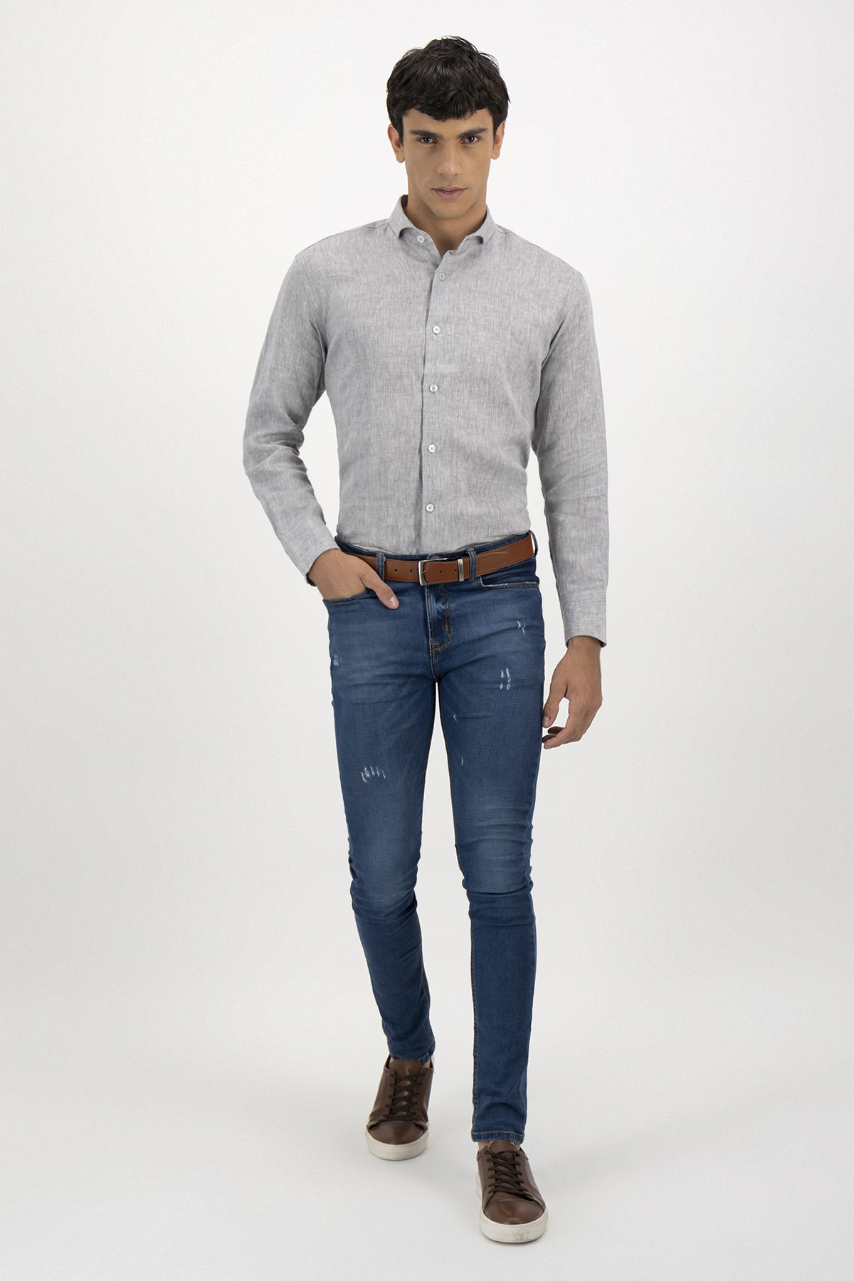 Camisa Casual Linen Contemporary Fit Lamberti image number 3