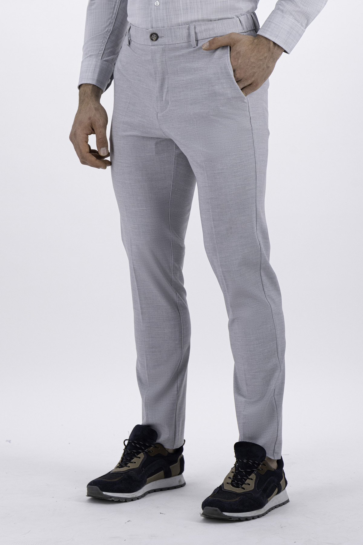 PANTALÓN VESTIR GRIS CLARO SLIM FIT LMENTAL image number 1