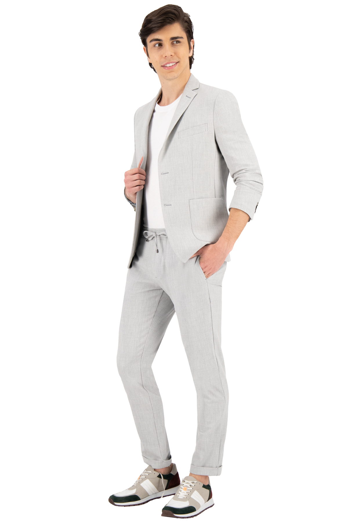 SACO SEPARATE GRIS SLIM FIT LMENTAL image number 4