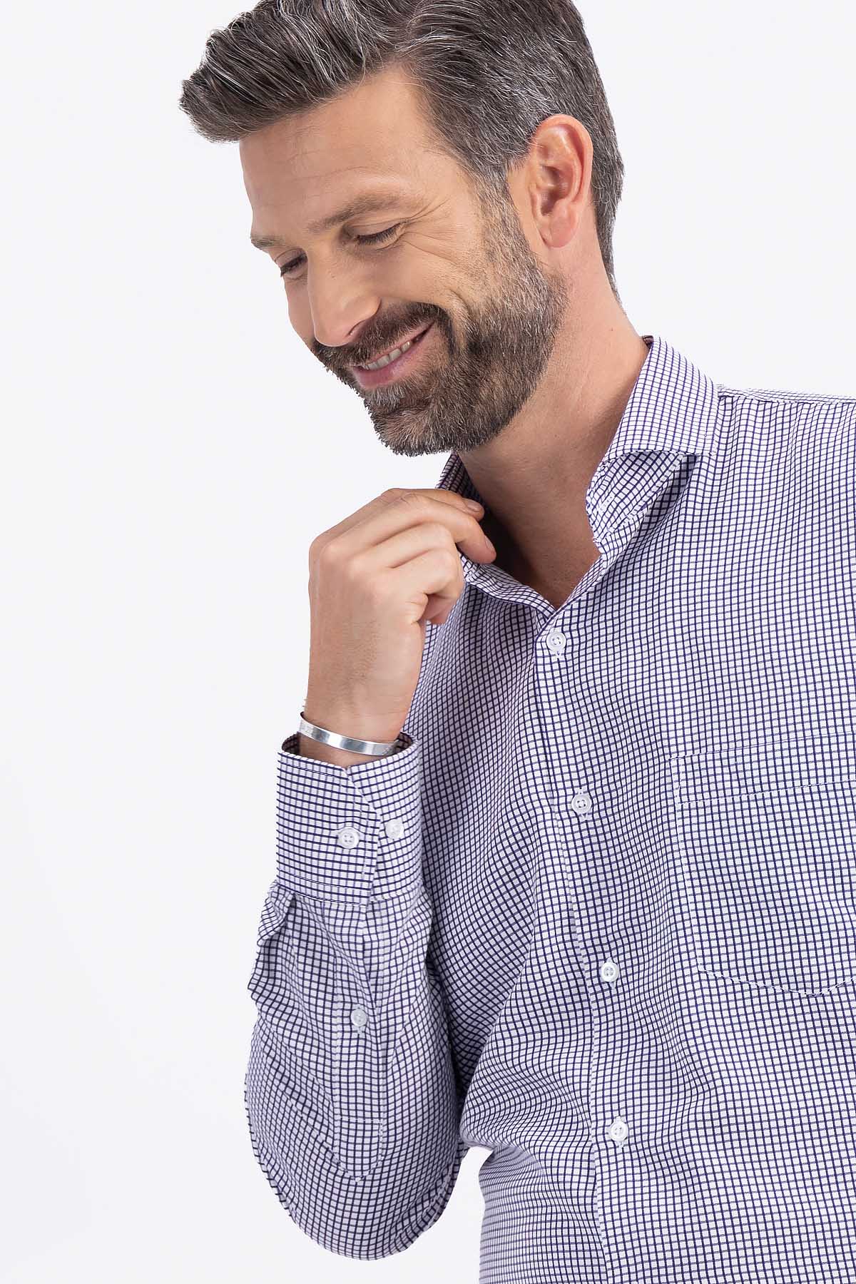 CAMISA VESTIR MORADA CONTEMPORARY FIT SONNETI UO image number 2