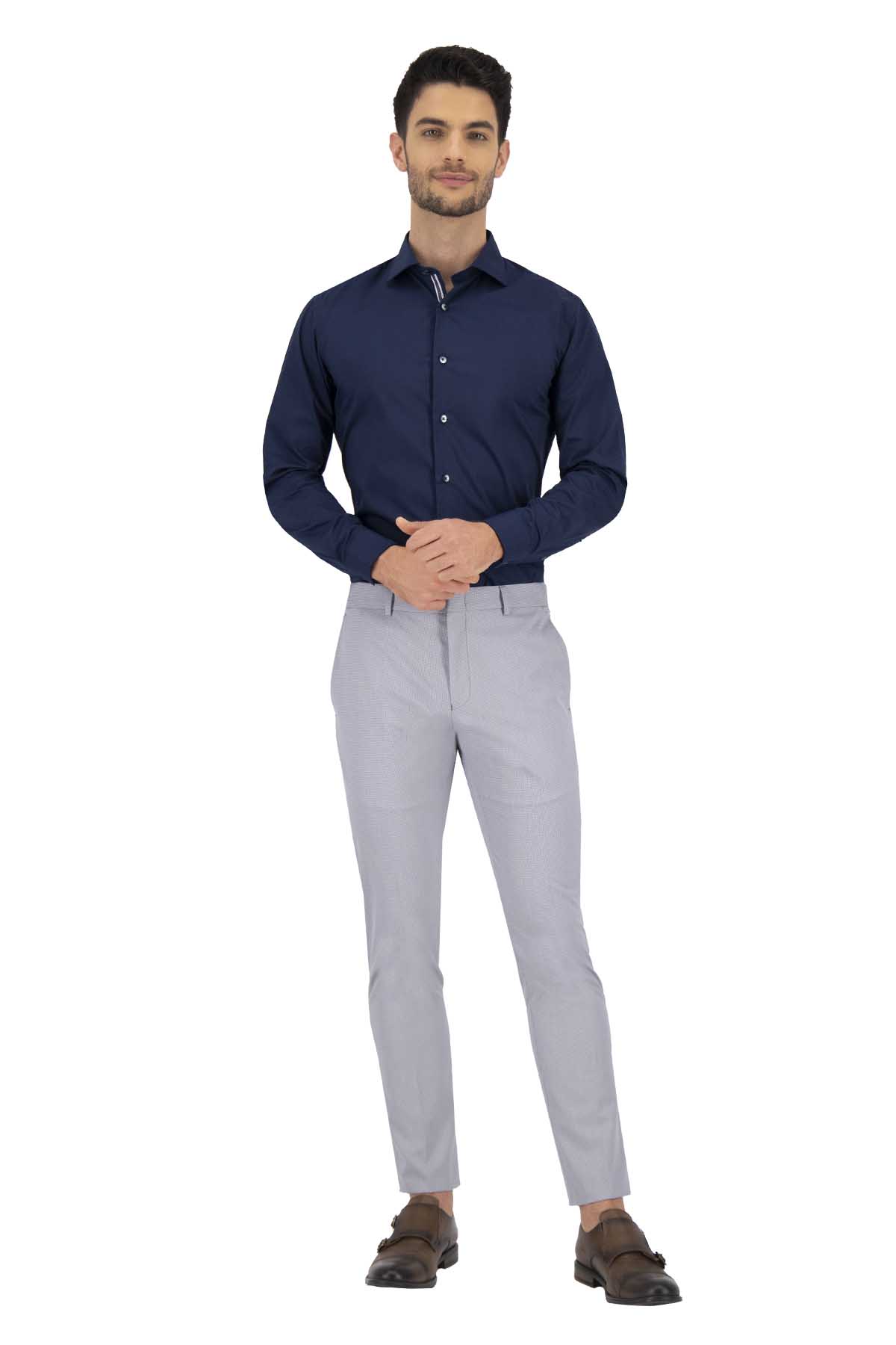 CAMISA CASUAL AZUL MARINO SLIM FIT LMENTAL image number 4