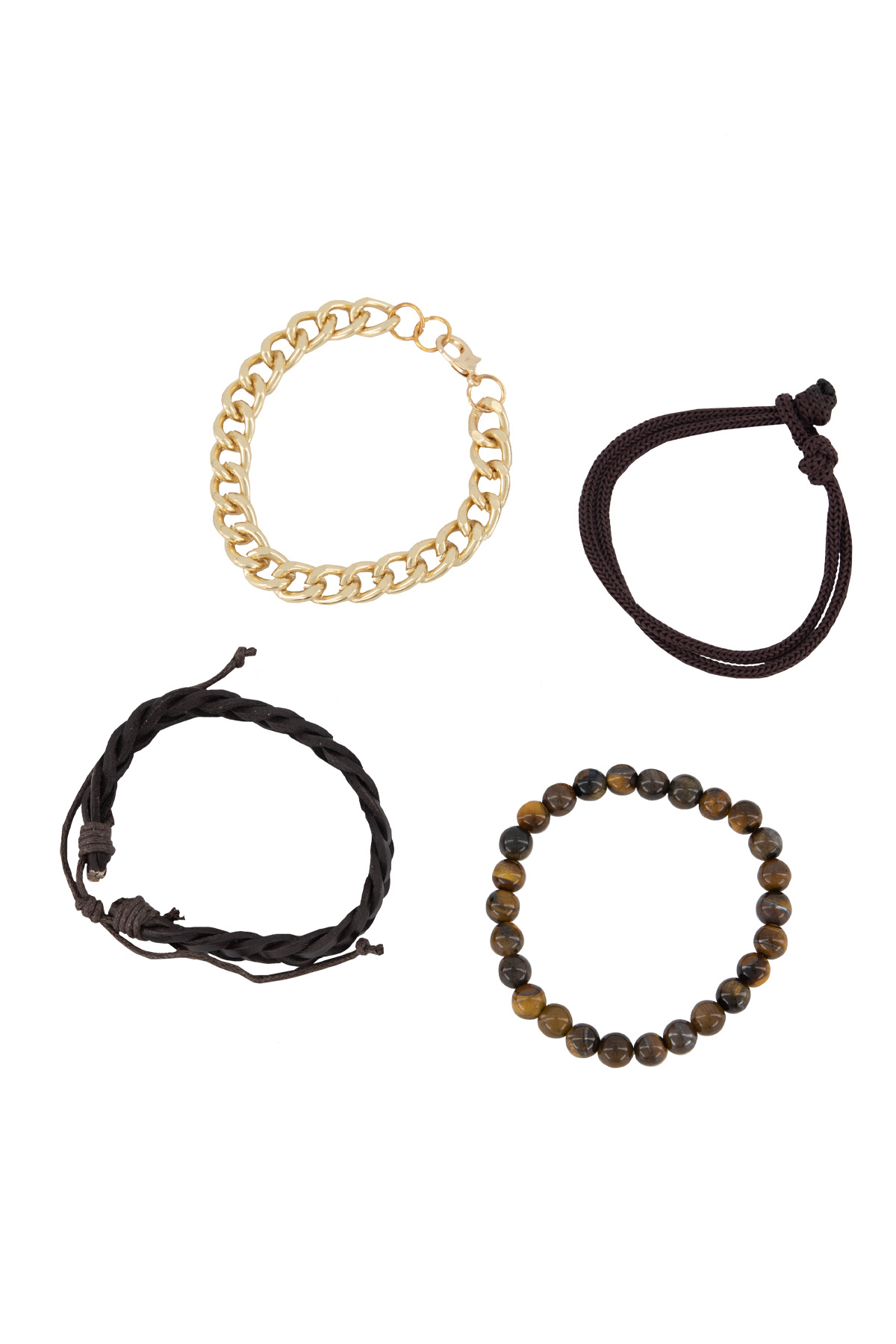 KIT PULSERAS COLOR CAFÉ MENS FASHION image number 2