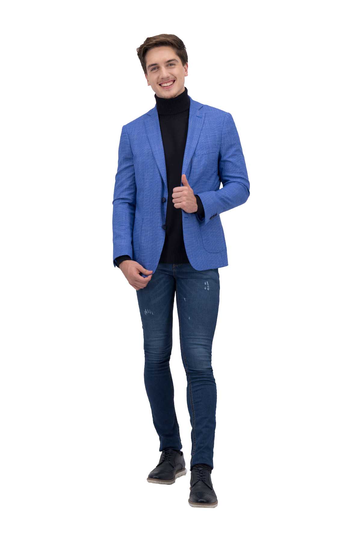 SACO SPORT AZUL ELÉCTRICO SLIM FIT SONNETI UO image number 4