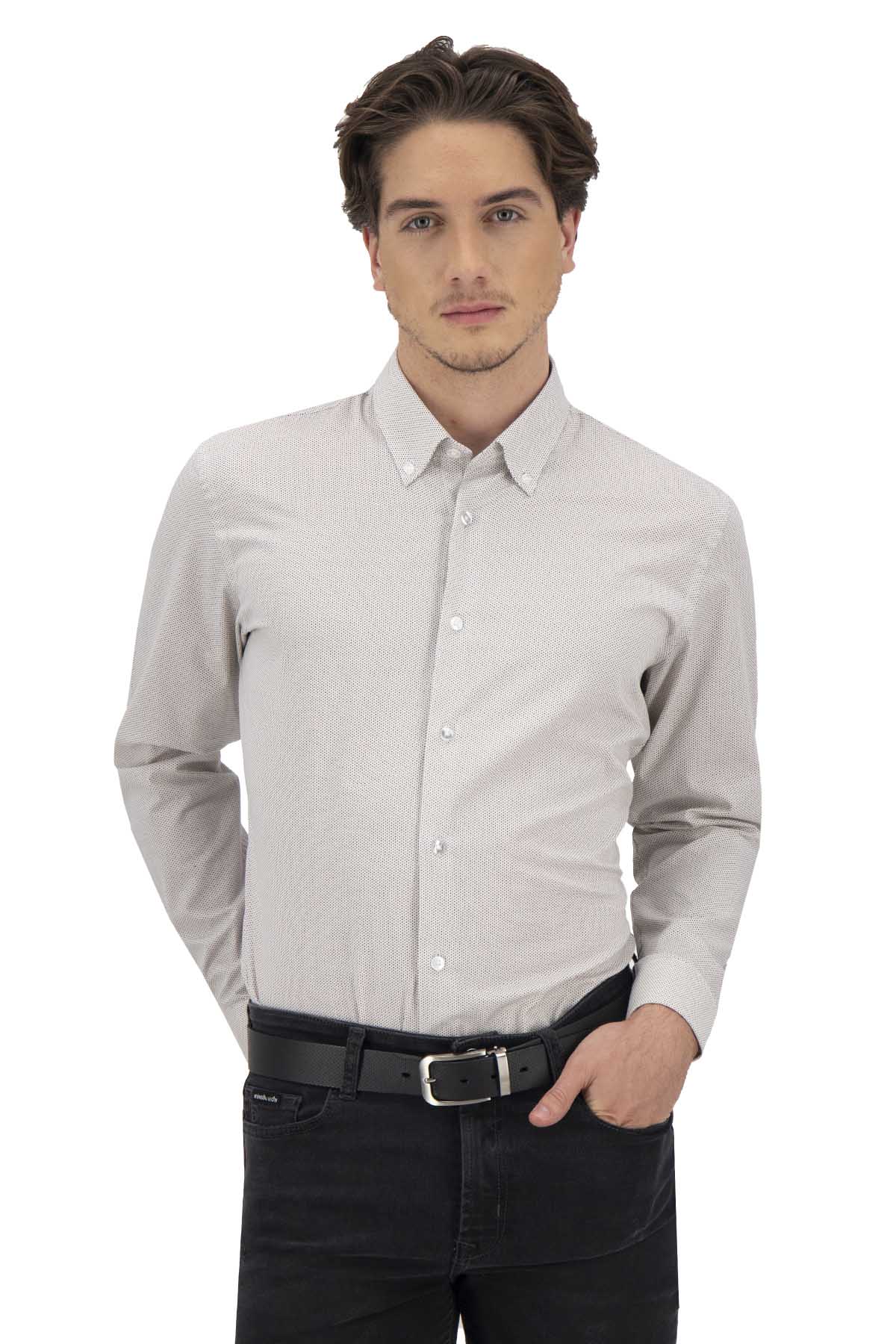 CAMISA CASUAL BEIGE SLIM FIT LMENTAL image number 0