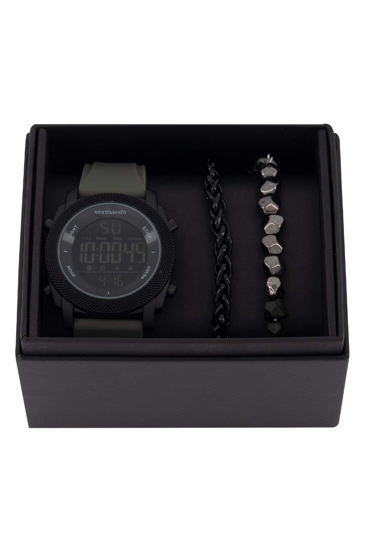KIT RELOJ COLOR NEGRO MENS FASHION image number 1