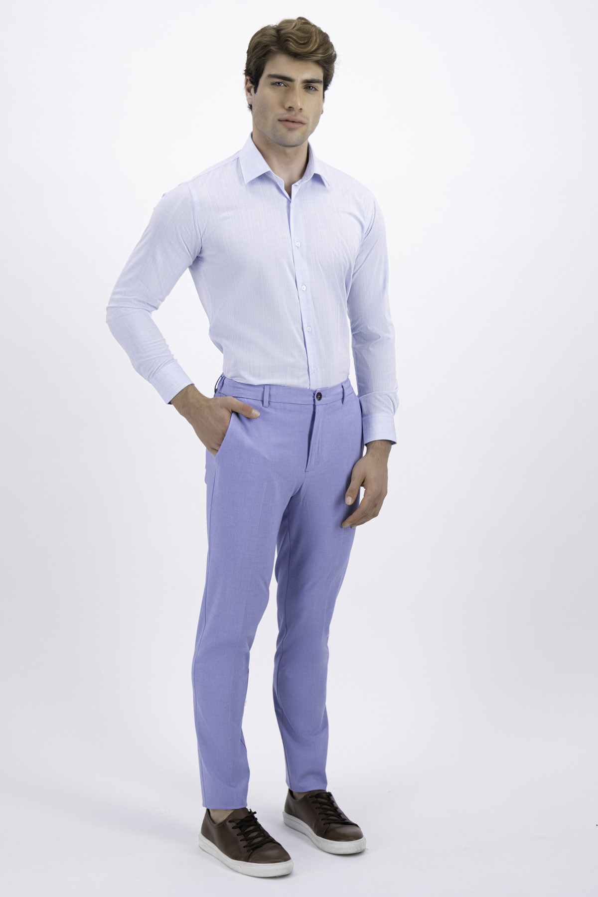 PANTALÓN VESTIR AZUL CLARO SLIM FIT LMENTAL image number 0