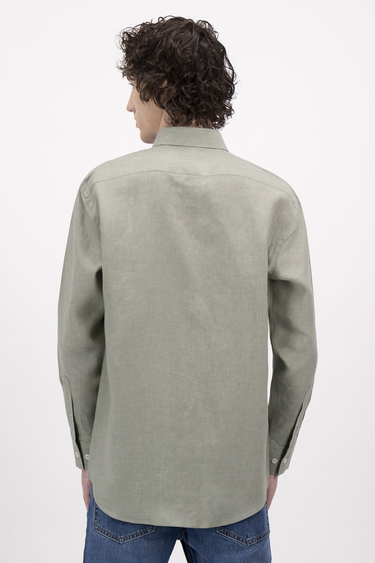 Camisa casual lino contemporary fit Lamberti