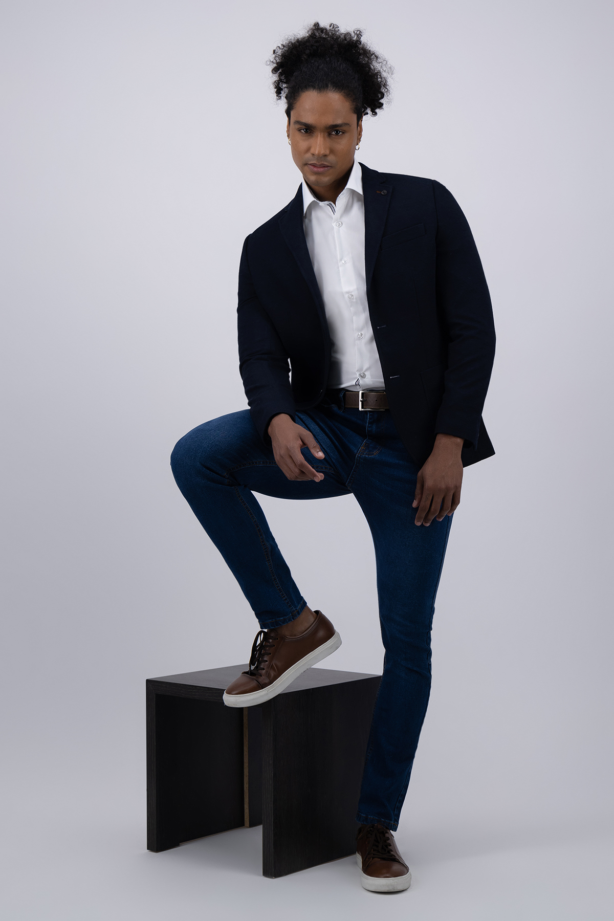 SACO AZUL NAVY SLIM FIT MENS FASHION image number 1