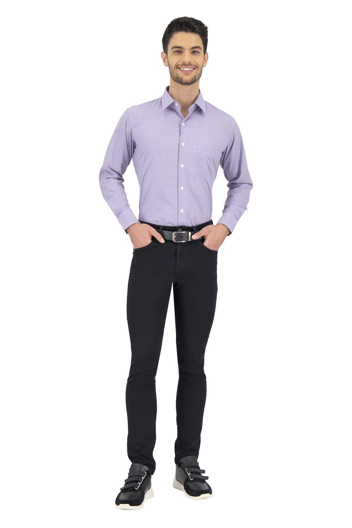 CAMISA VESTIR MORADA CONTEMPORARY FIT SONNETI UO image number 4