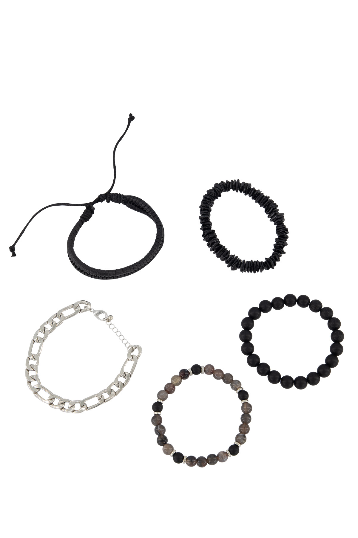 KIT PULSERAS COLOR NEGRO MENS FASHION image number 2