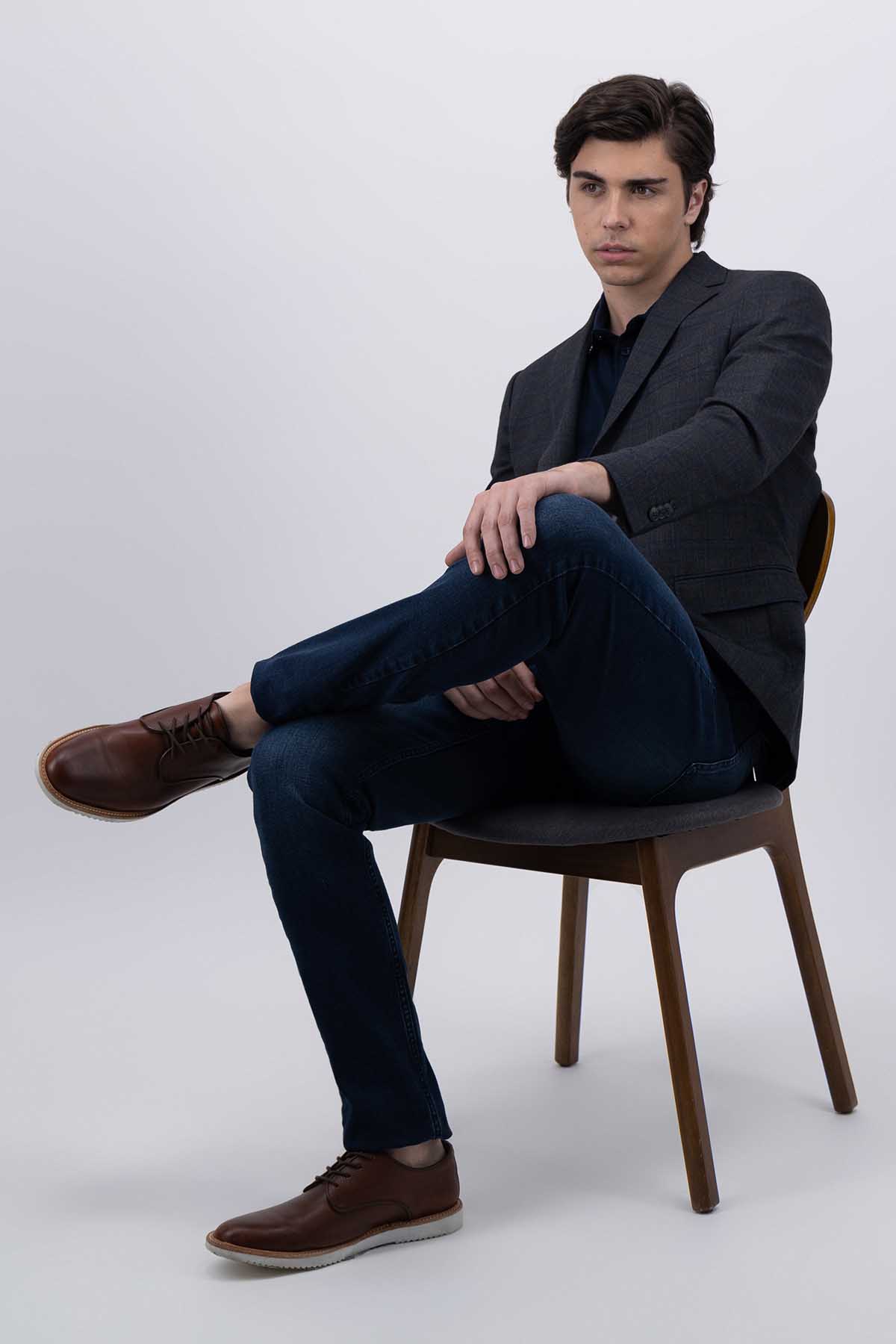 SACO CASUAL GRIS OXFORD SLIM FIT LAMBERTI image number 0