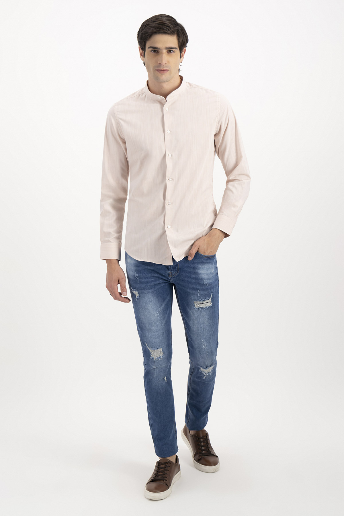 CAMISA FORMAL BAMBOO FIBER SKINNY FIT LMENTAL image number 3