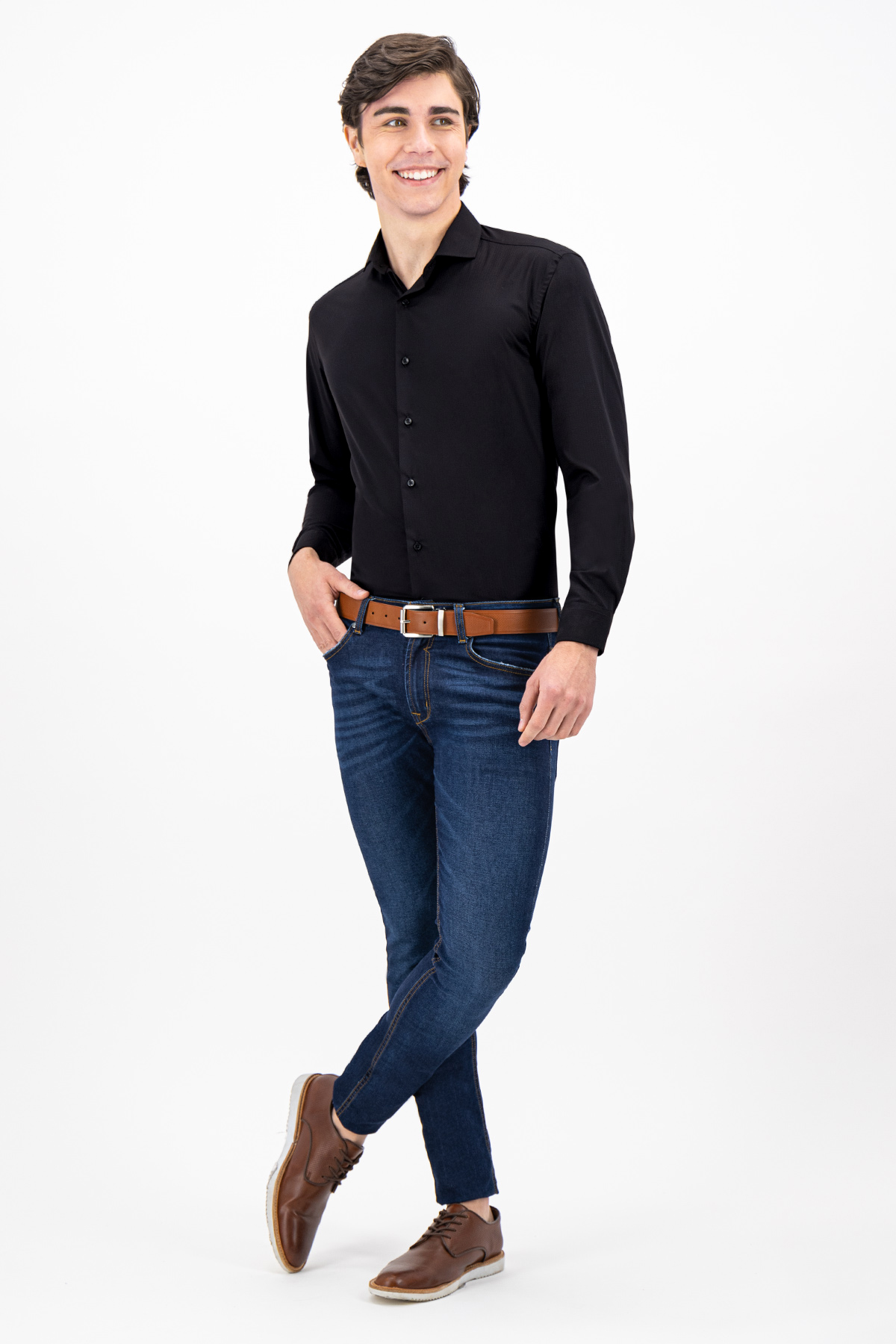 CAMISA VESTIR BAMBOO FIBER NEGRO SLIM FIT LMENTAL image number 0