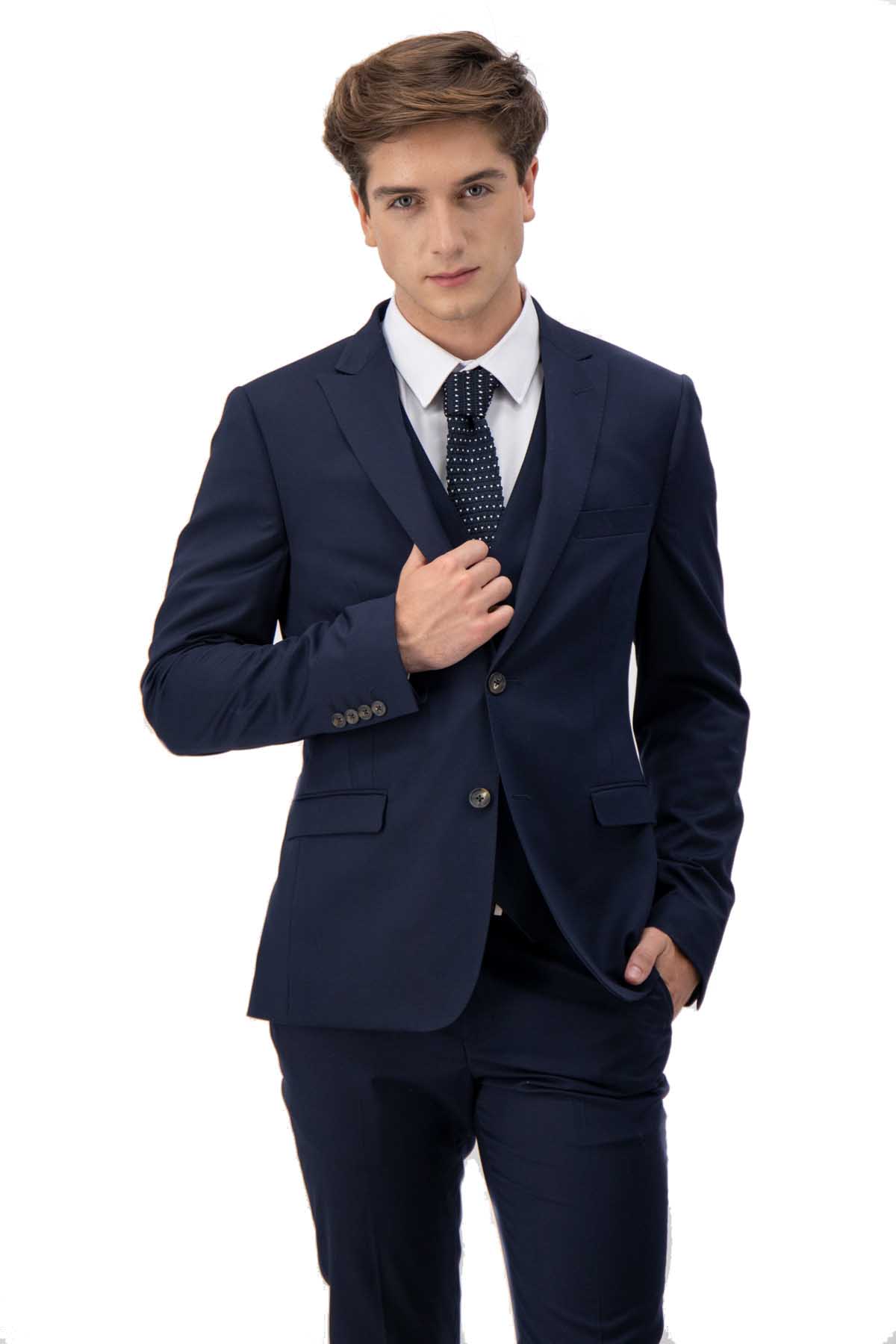 SACO VESTIR AZUL MARINO SKINNY FIT LMENTAL image number 0