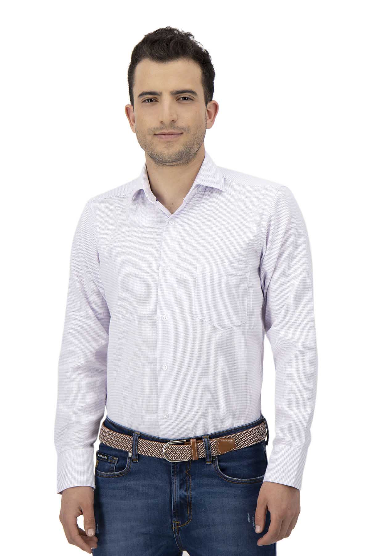 CAMISA VESTIR MORADO REGULAR FIT SONNETI UO