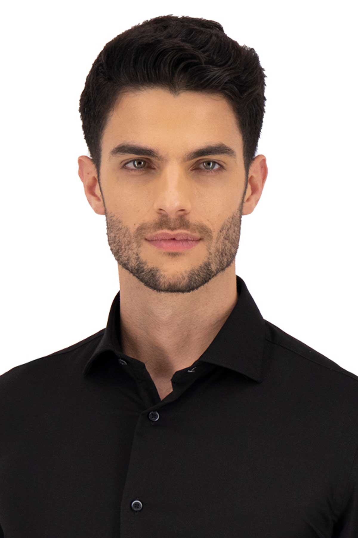 CAMISA VESTIR BAMBOO FIBER NEGRA SLIM FIT LMENTAL image number 1