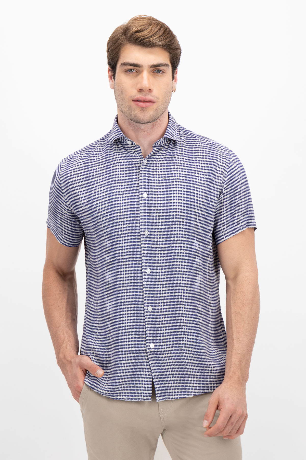 CAMISA CASUAL AZUL MARFIL SLIM FIT LMENTAL image number null