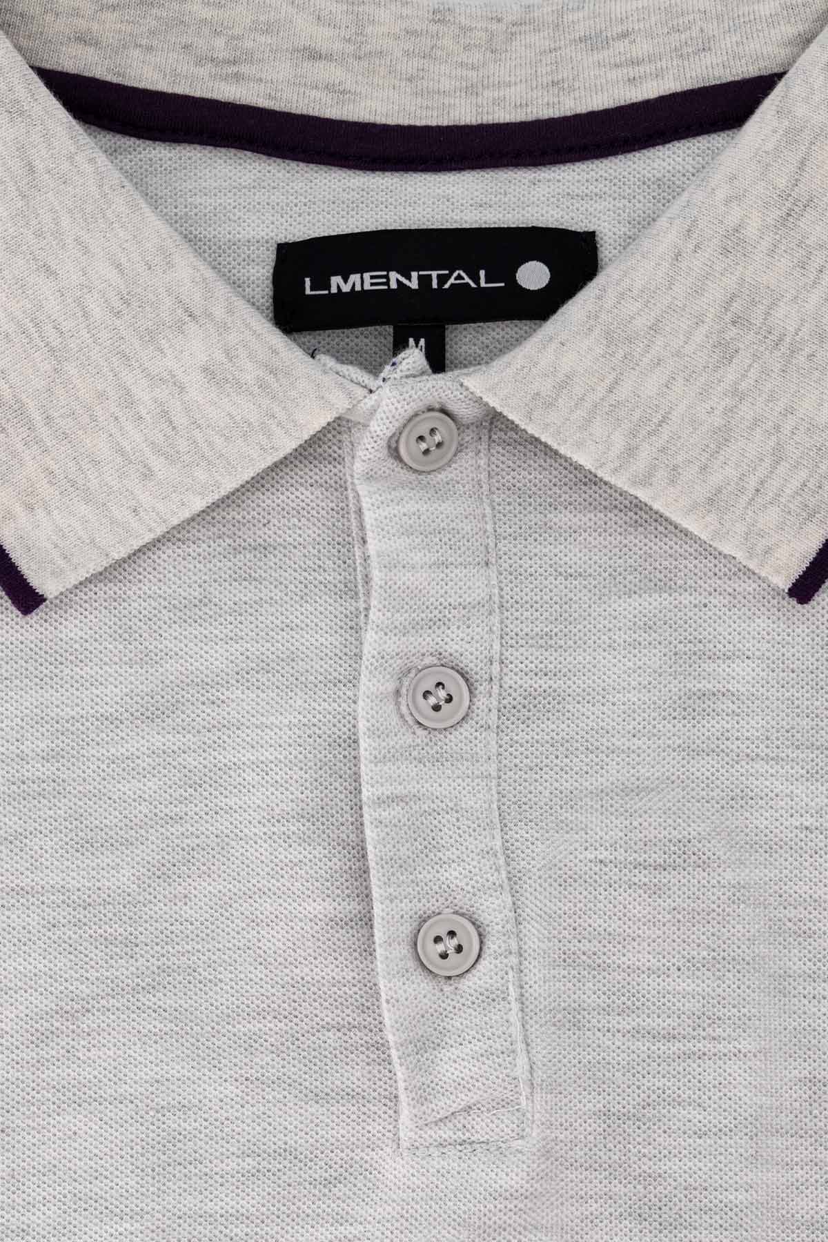 PLAYERA TIPO POLO COLOR GRIS SLIM FIT LMENTAL image number 3