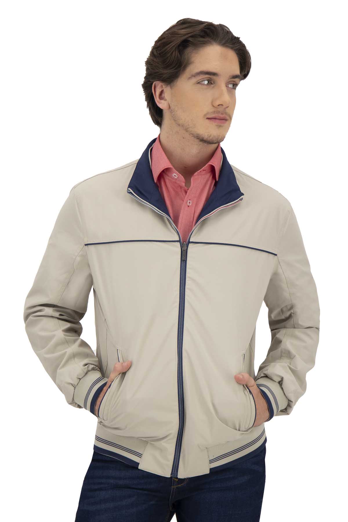CHAMARRA REVERSIBLE AZUL MARINO CONTEMPORARY FIT ROYALTON image number 1