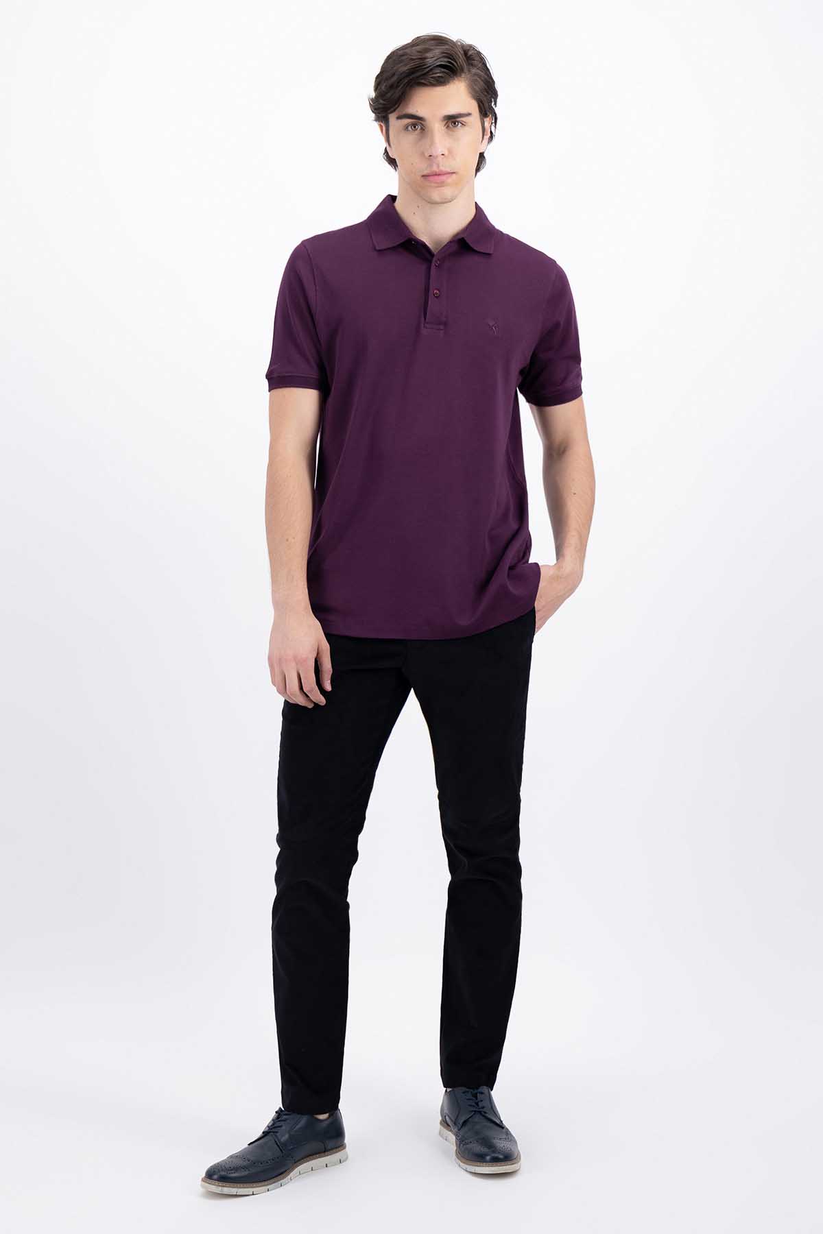 POLO VINO OBSCURO CONTEMPORARY FIT LAMBERTI image number 4