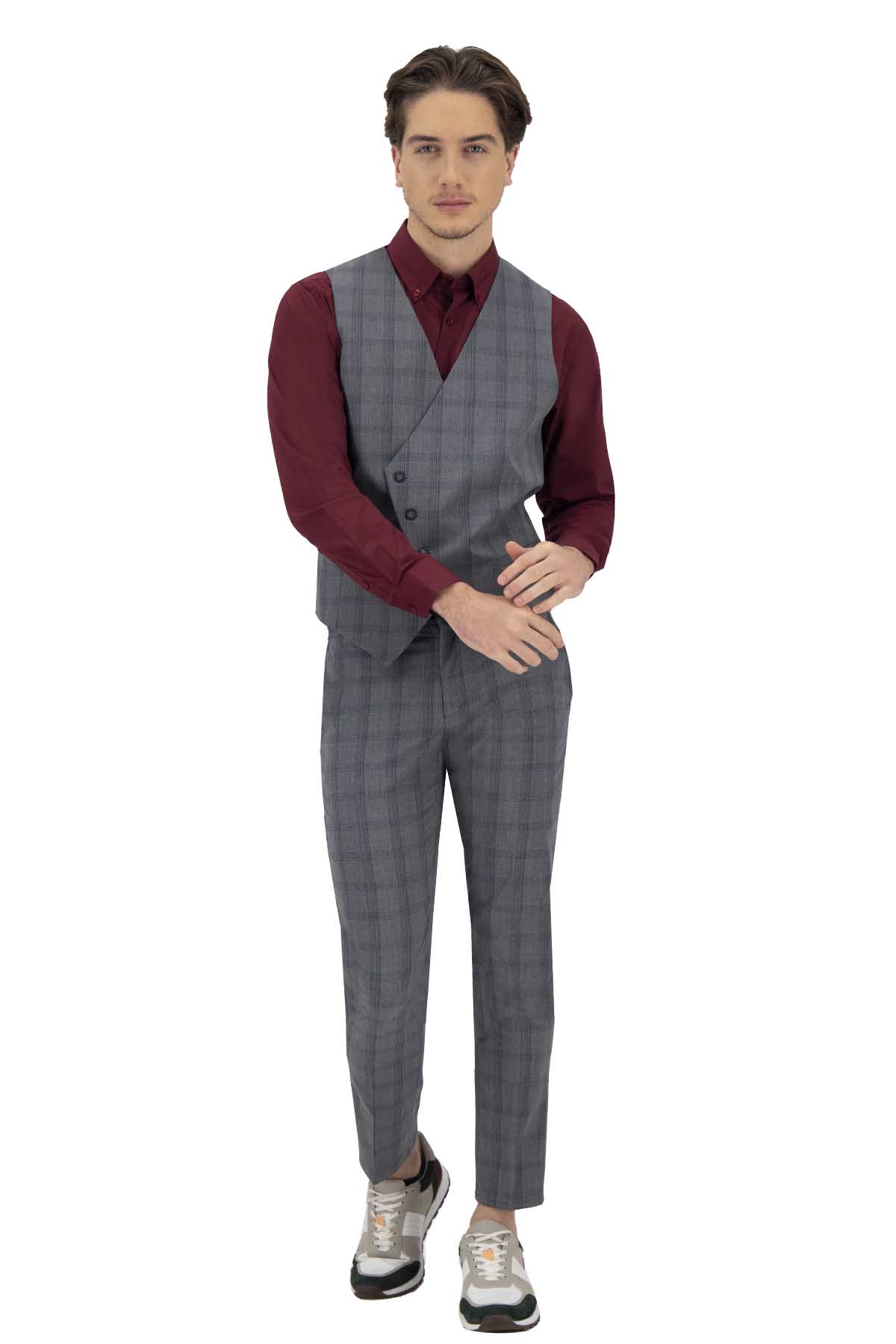 CHALECO VESTIR GRIS OXFORD SLIM FIT LMENTAL image number 4