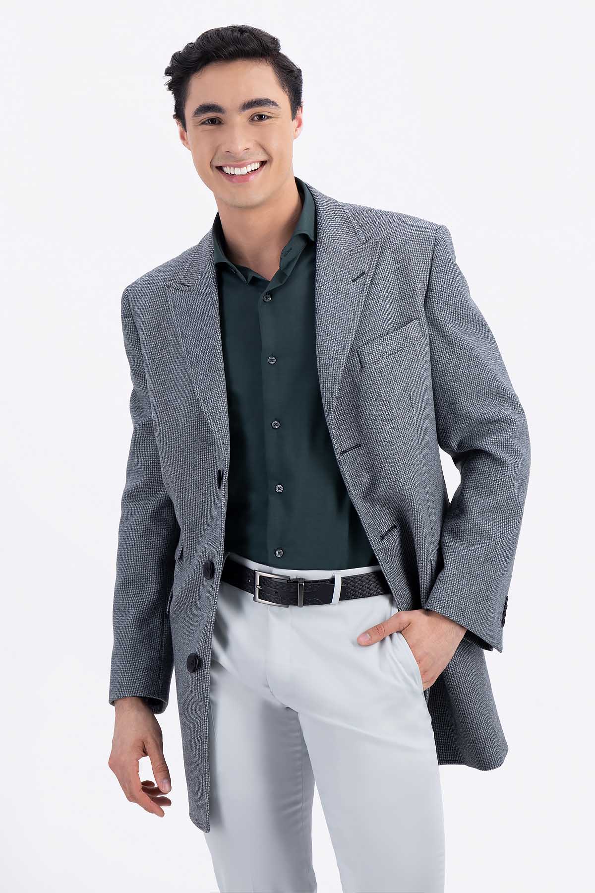 ABRIGO GRIS OXFORD SLIM FIT LMENTAL
