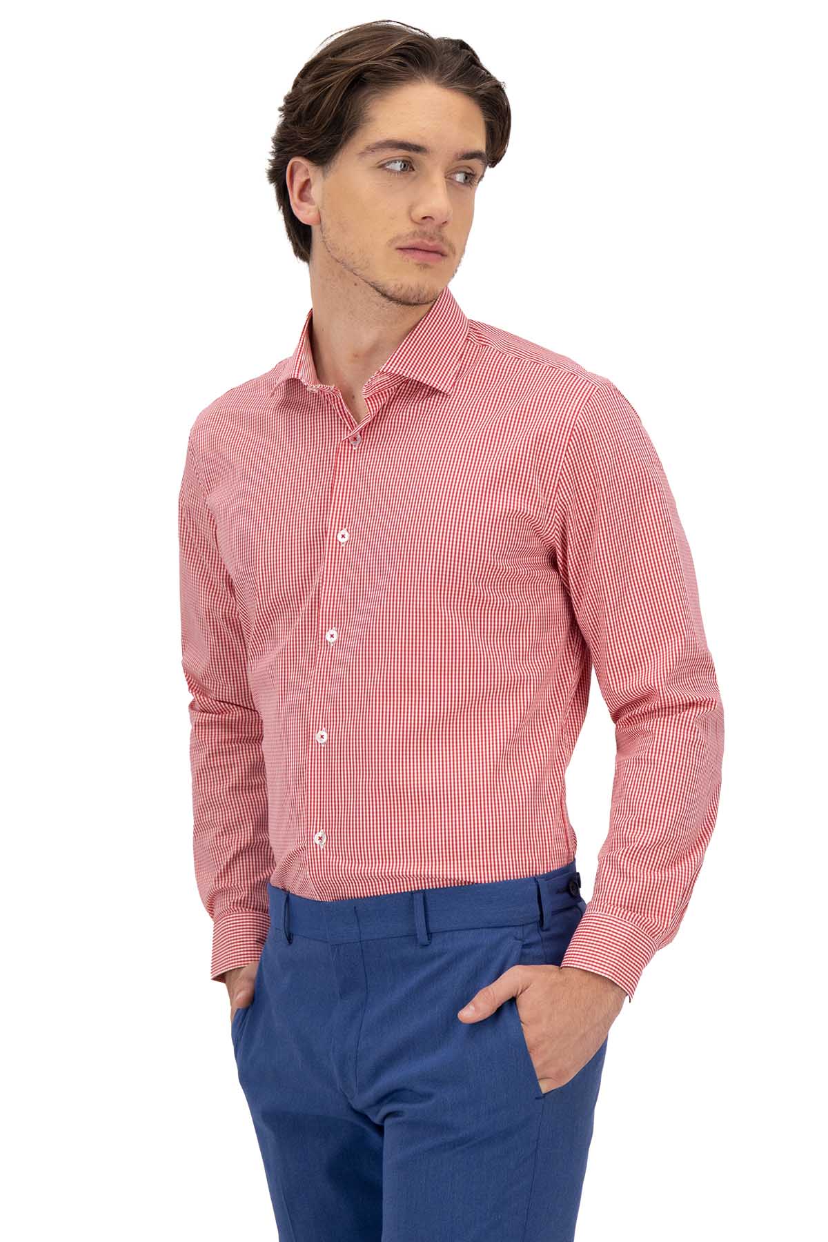 CAMISA CASUAL TECHNO STRECH ROJO SLIM FIT LMENTAL image number 0