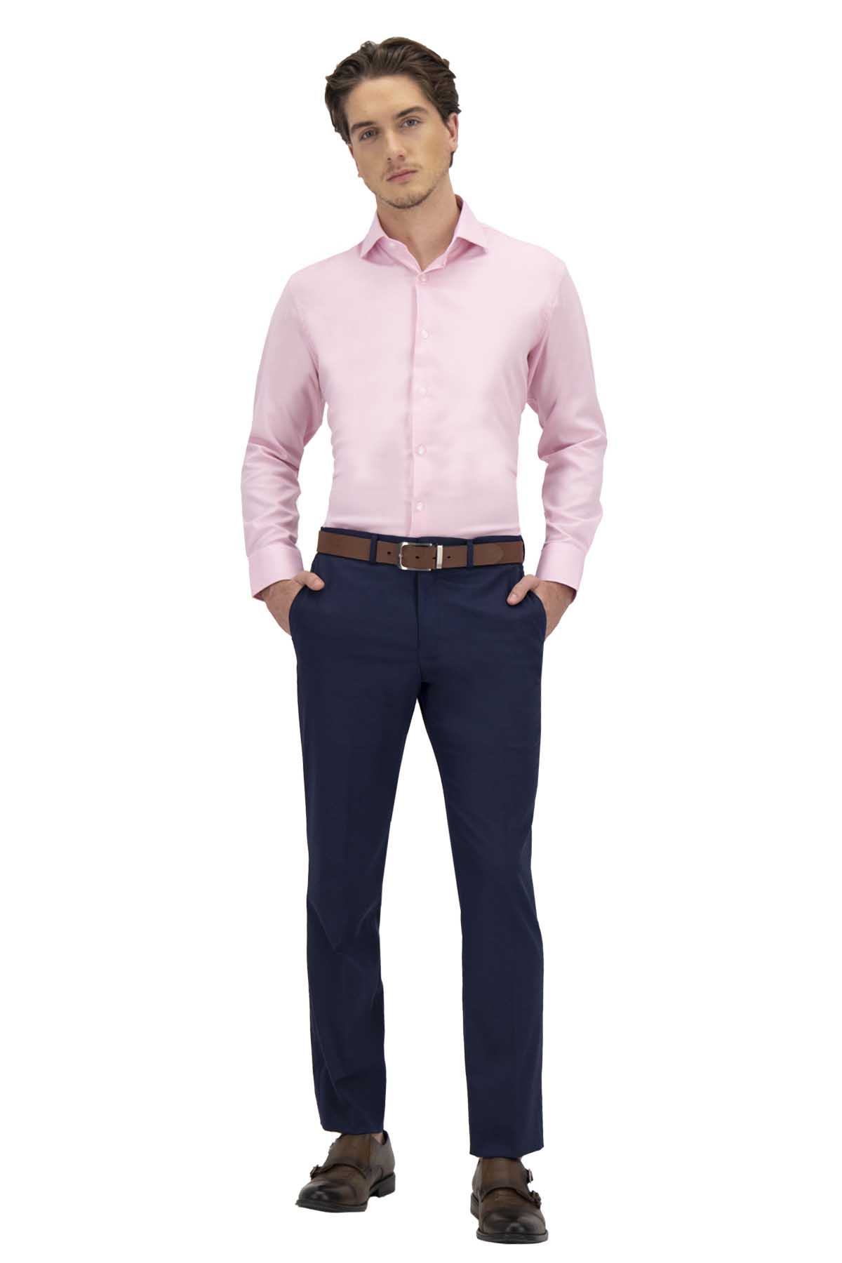 CAMISA VESTIR ROSA PASTEL CONTEMPORARY FIT LAMBERTI image number 4