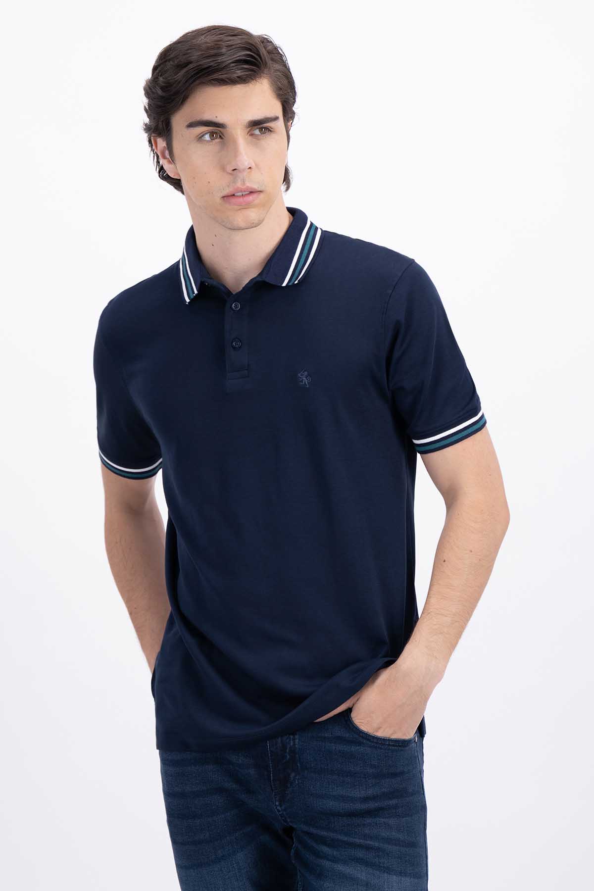 POLO AZUL NAVY CONTEMPORARY FIT LAMBERTI image number 1