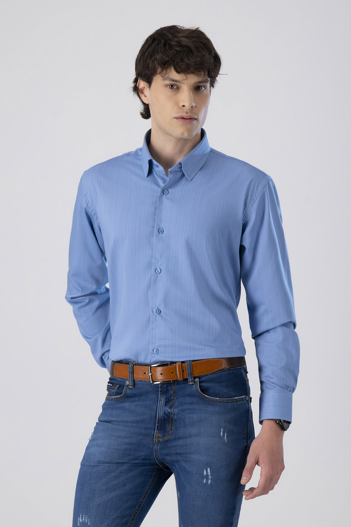 Camisa Formal Milk Touch Slim Fit Lmental
