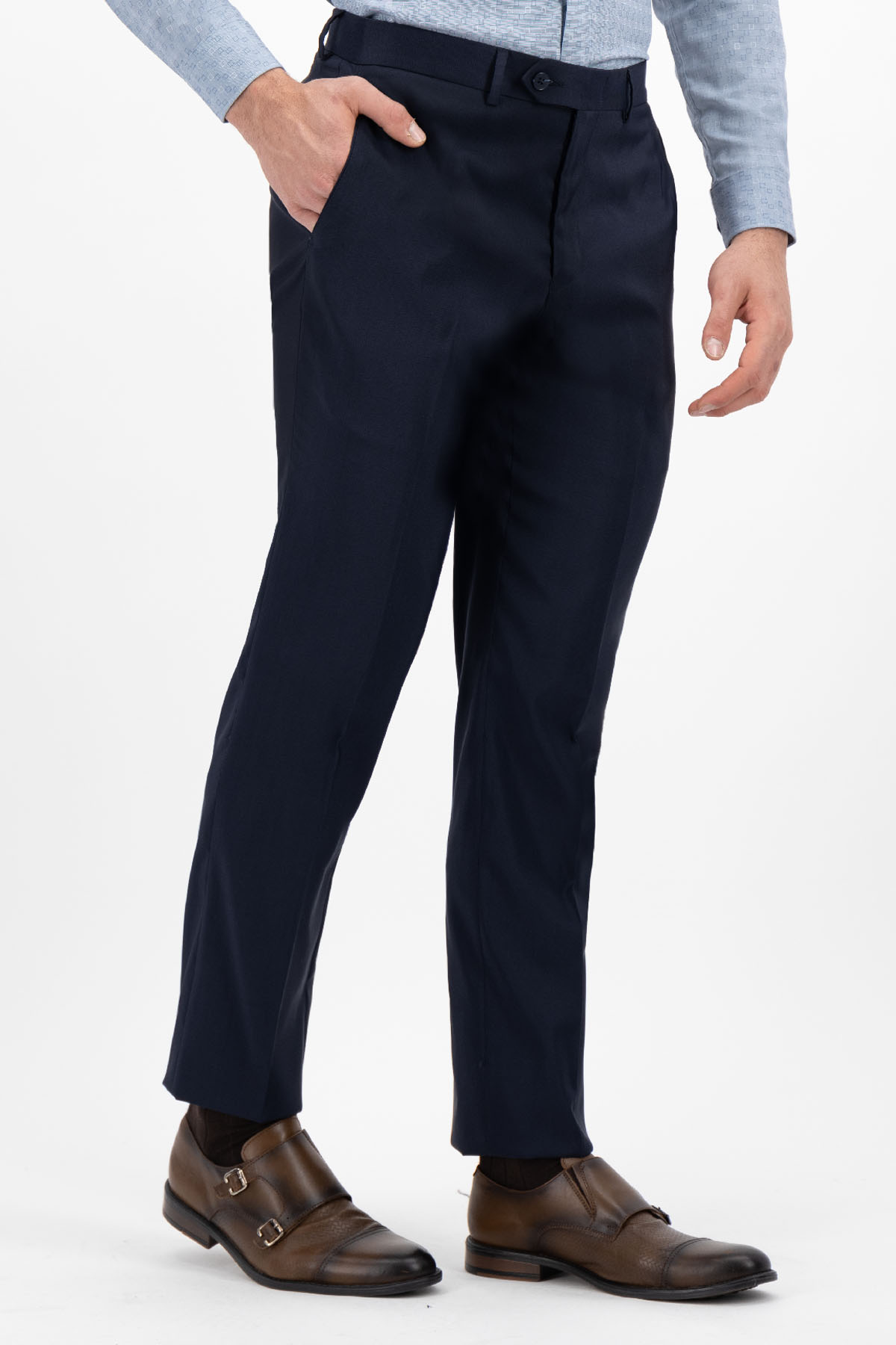 PANTALÓN AZUL MARINO MODERN FIT LAMBERTI image number 1