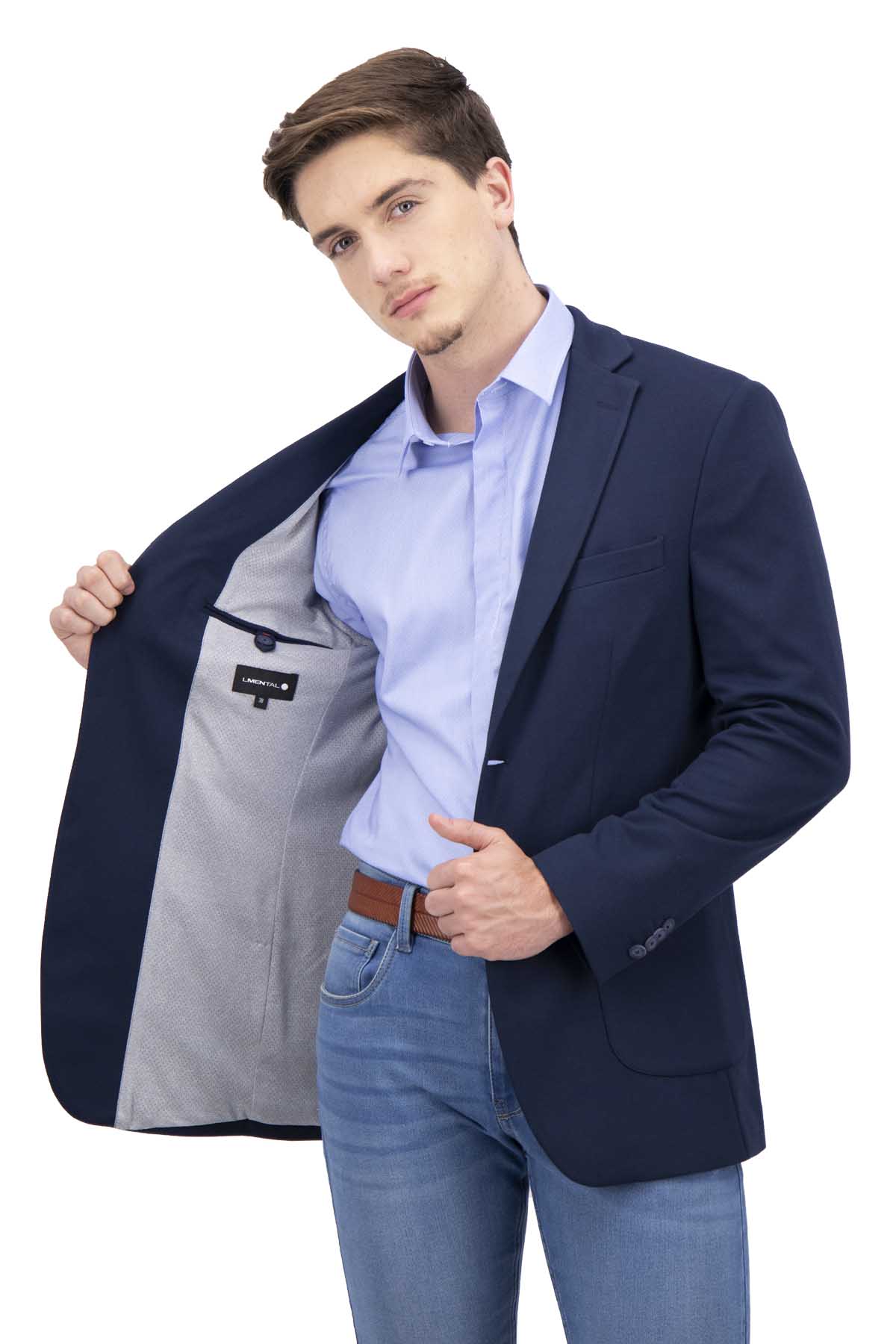 SACO SPORT AZUL SLIM FIT LMENTAL image number 1