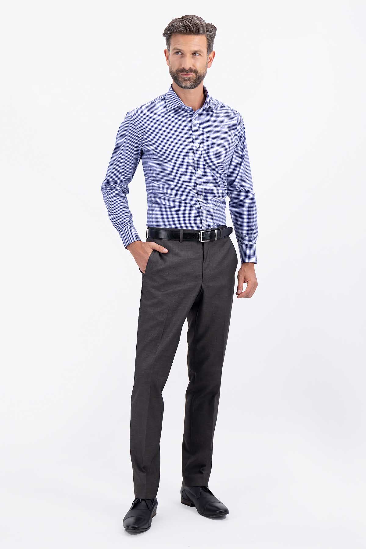CAMISA CASUAL TENCEL EASY DRY AZUL REY CONTEMPORARY FIT LAMBERTI image number 4