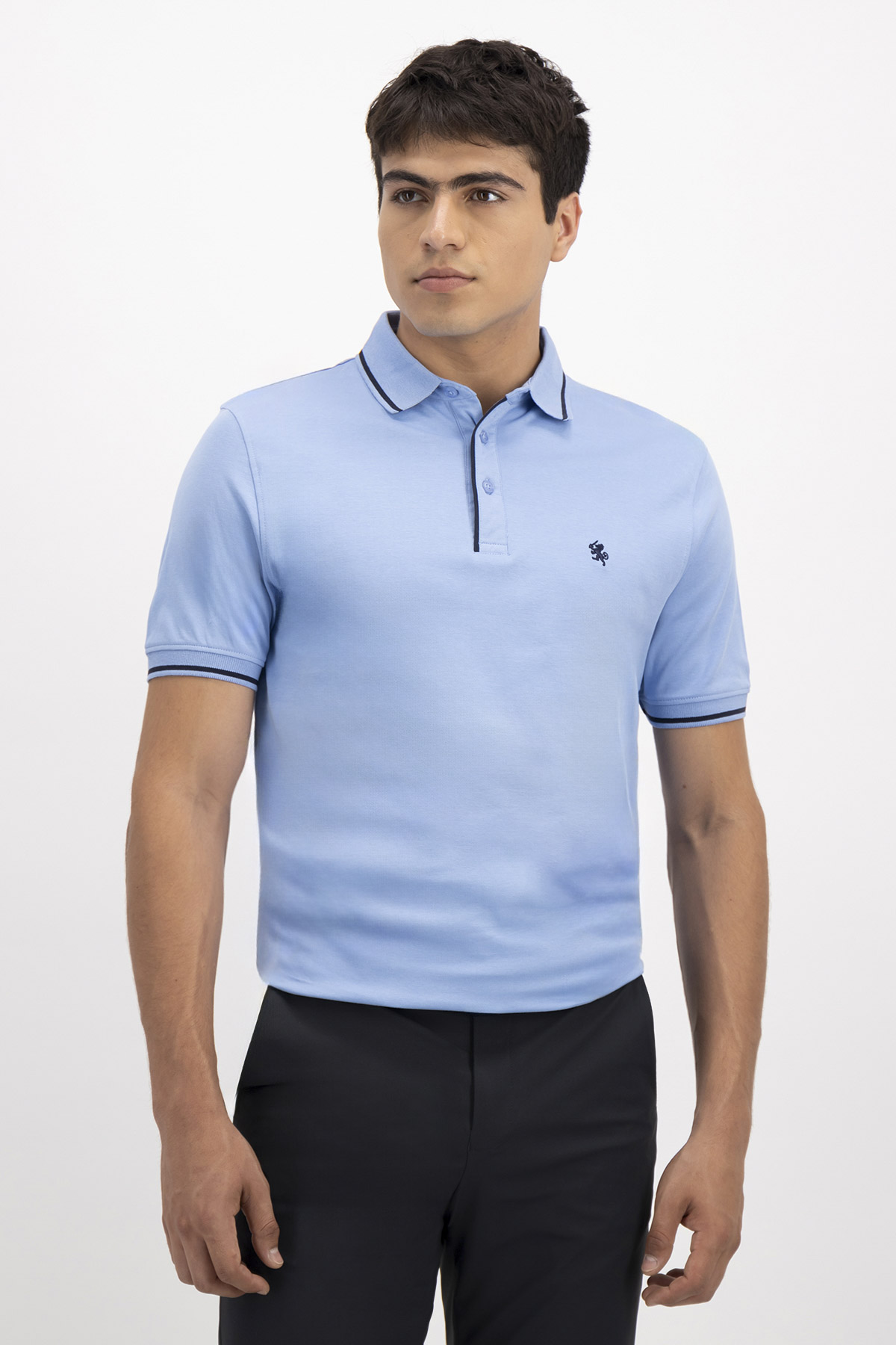PLAYERA TIPO POLO PREMIUM COTTON CONTEMPORARY FIT LAMBERTI image number 0