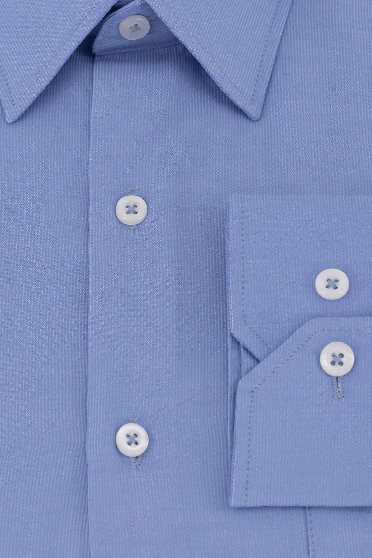 Camisa Formal Azul Contemporary Fit Cotton Blend image number 4