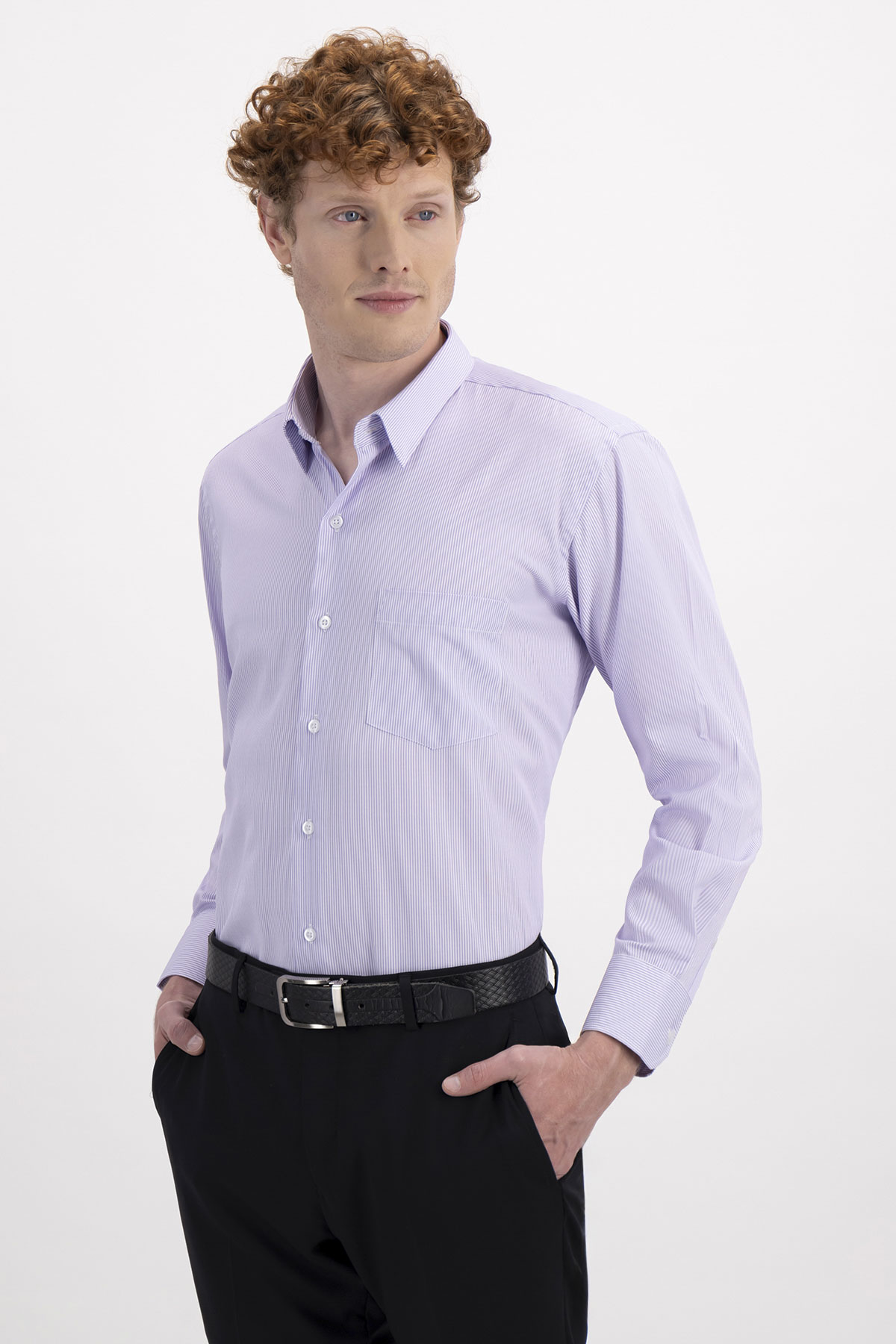 Camisa Formal Contemporary Fit Cotton Blend