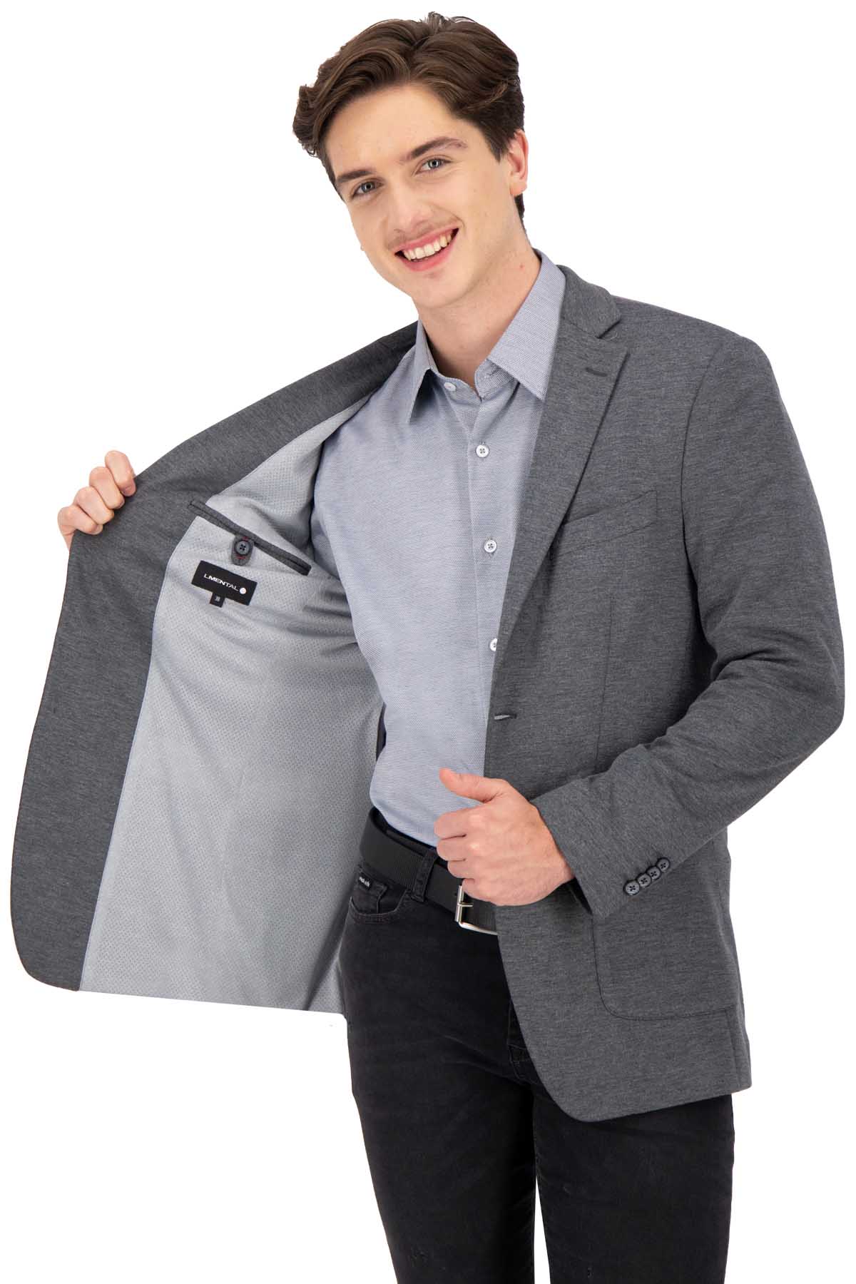 SACO CASUAL GRIS SLIM FIT LMENTAL image number 1