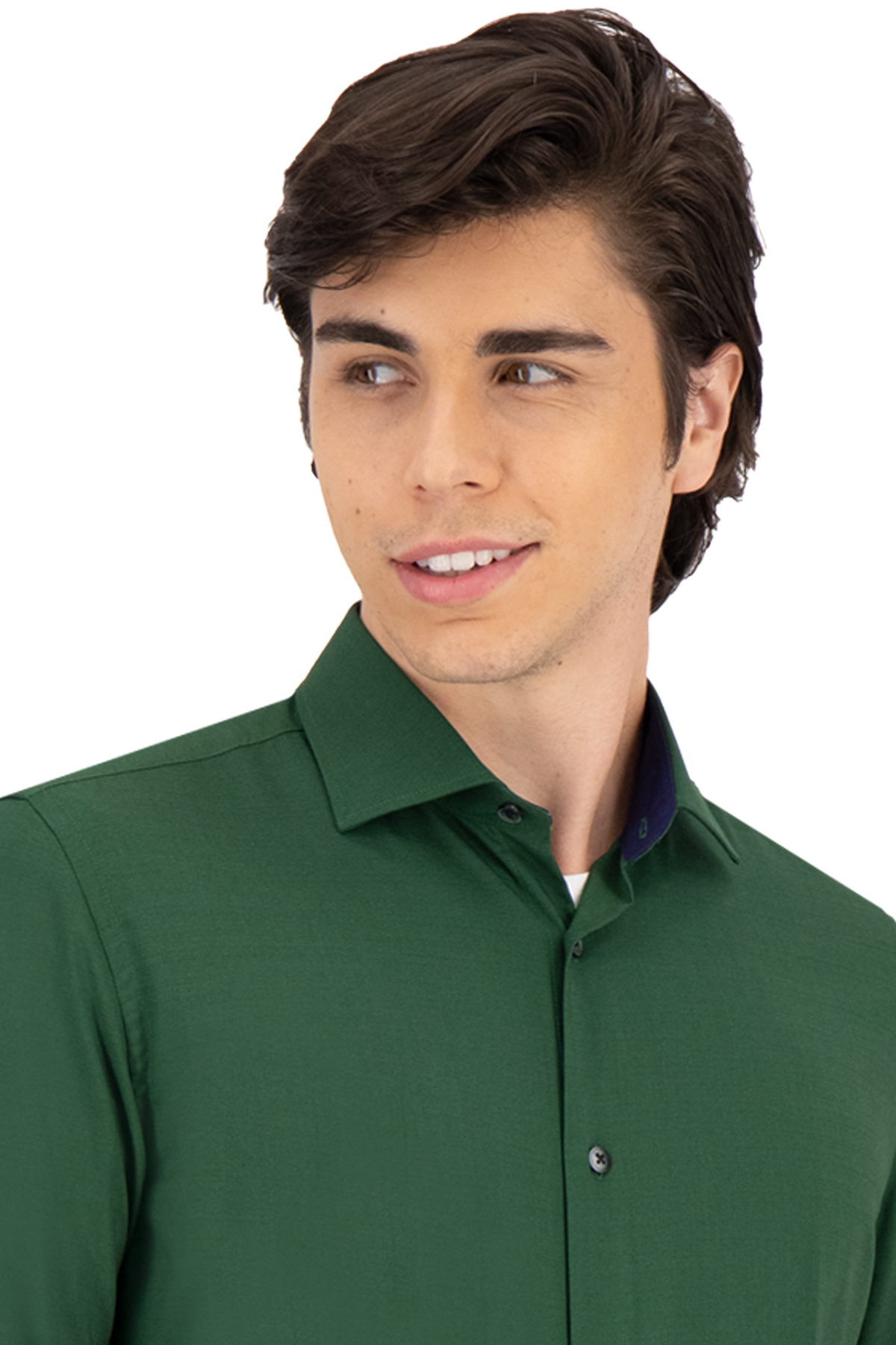CAMISA LMENTAL COLOR VERDE MILITAR SLIM FIT image number 1