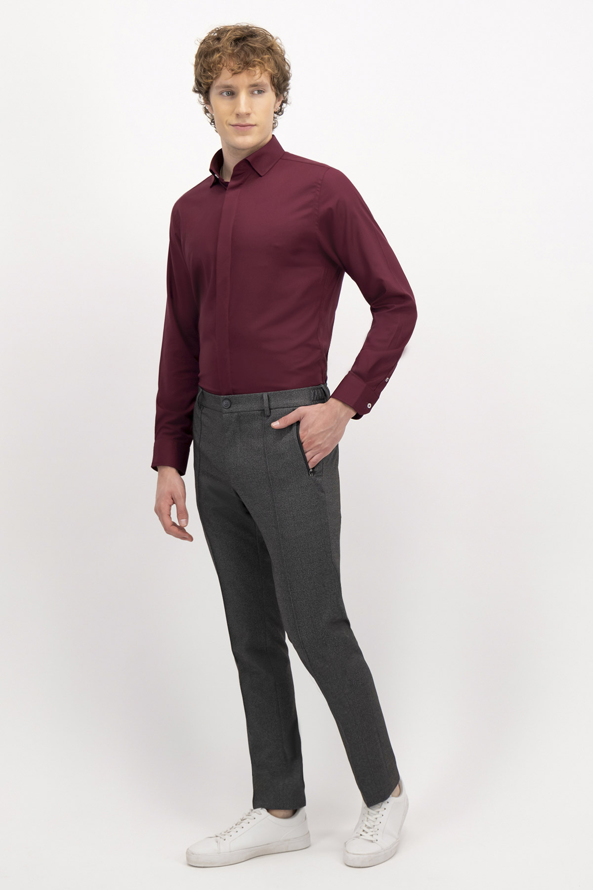 CAMISA FORMAL BAMBOO FIBER SKINNY FIT LMENTAL image number 3