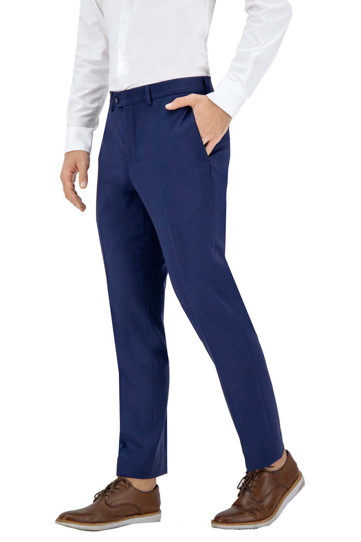 PANTALÓN VESTIR AZUL MODERN FIT LAMBERTI image number 1