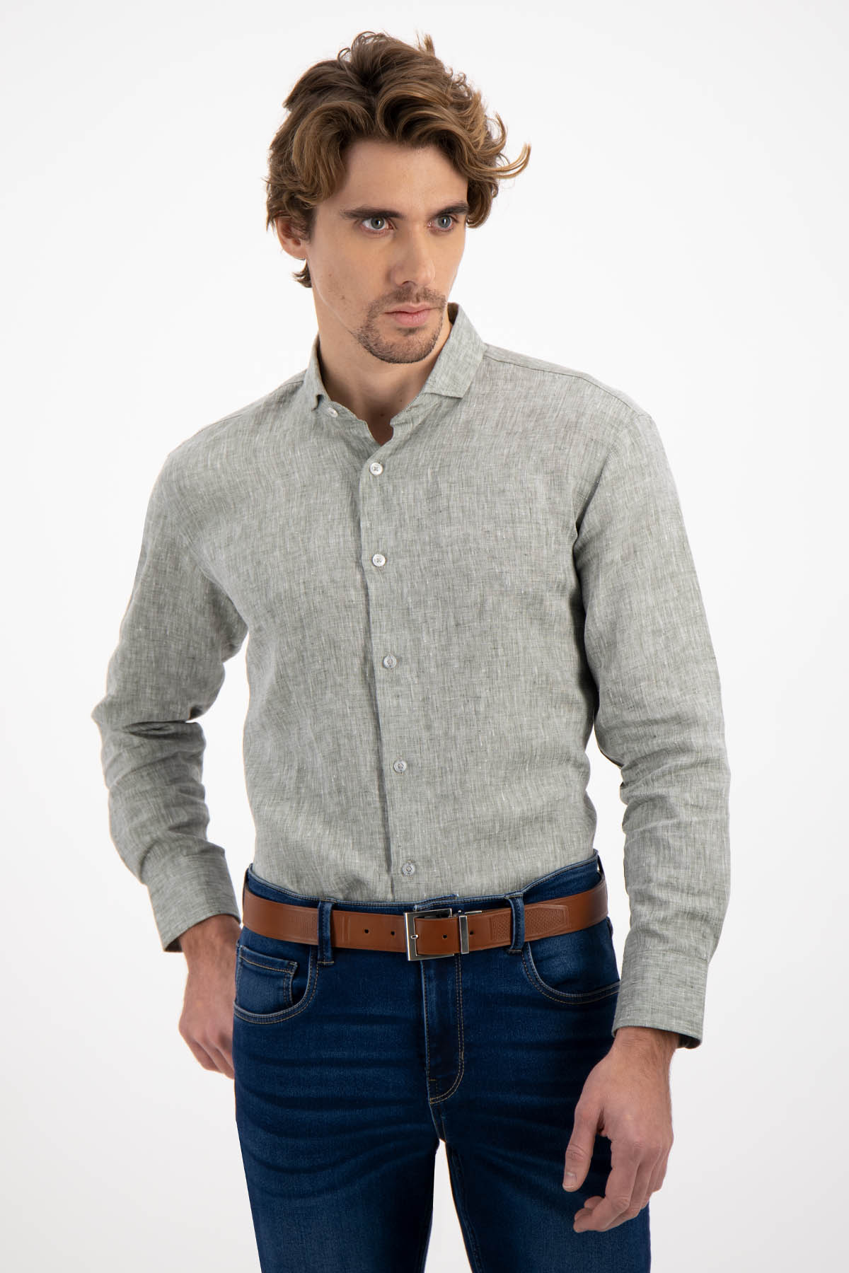 CAMISA CASUAL CONTEMPORARY FIT LAMBERTI image number null