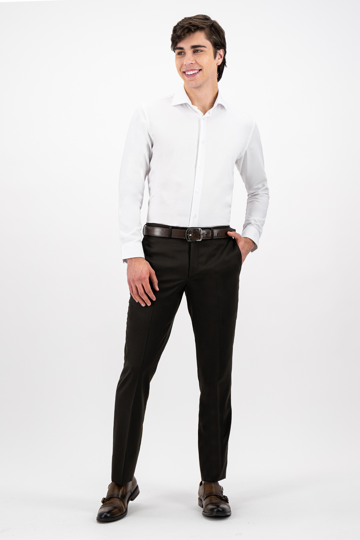 PANTALÓN VESTIR CAFE MODERN FIT LAMBERTI image number 0