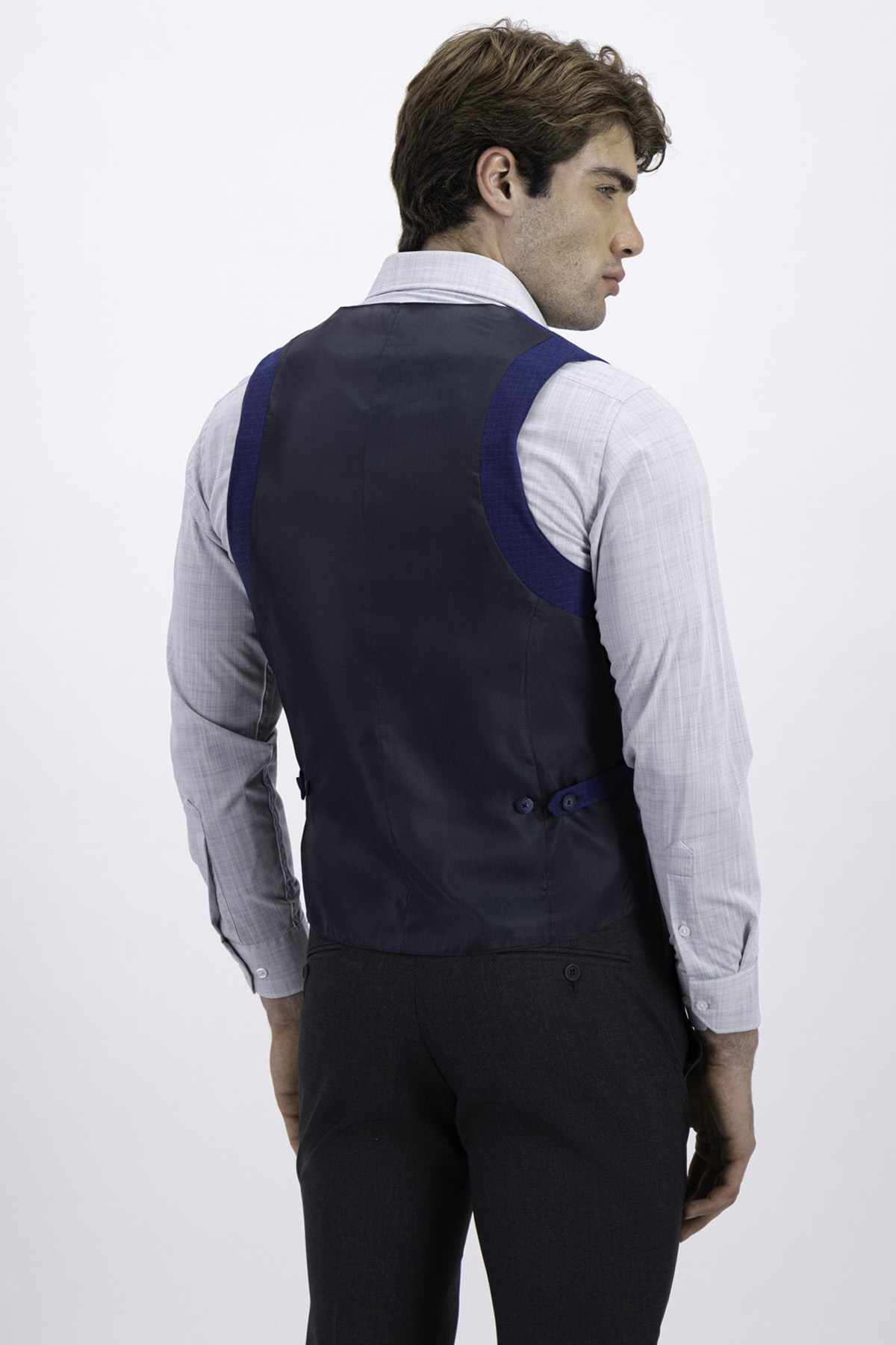 CHALECO VESTIR AZUL COBALTO SLIM FIT LMENTAL image number 2
