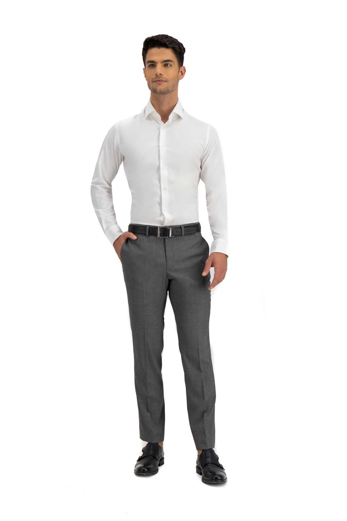 PANTALÓN VESTIR GRIS OXFORD MODERN FIT SONNETI UO image number 3