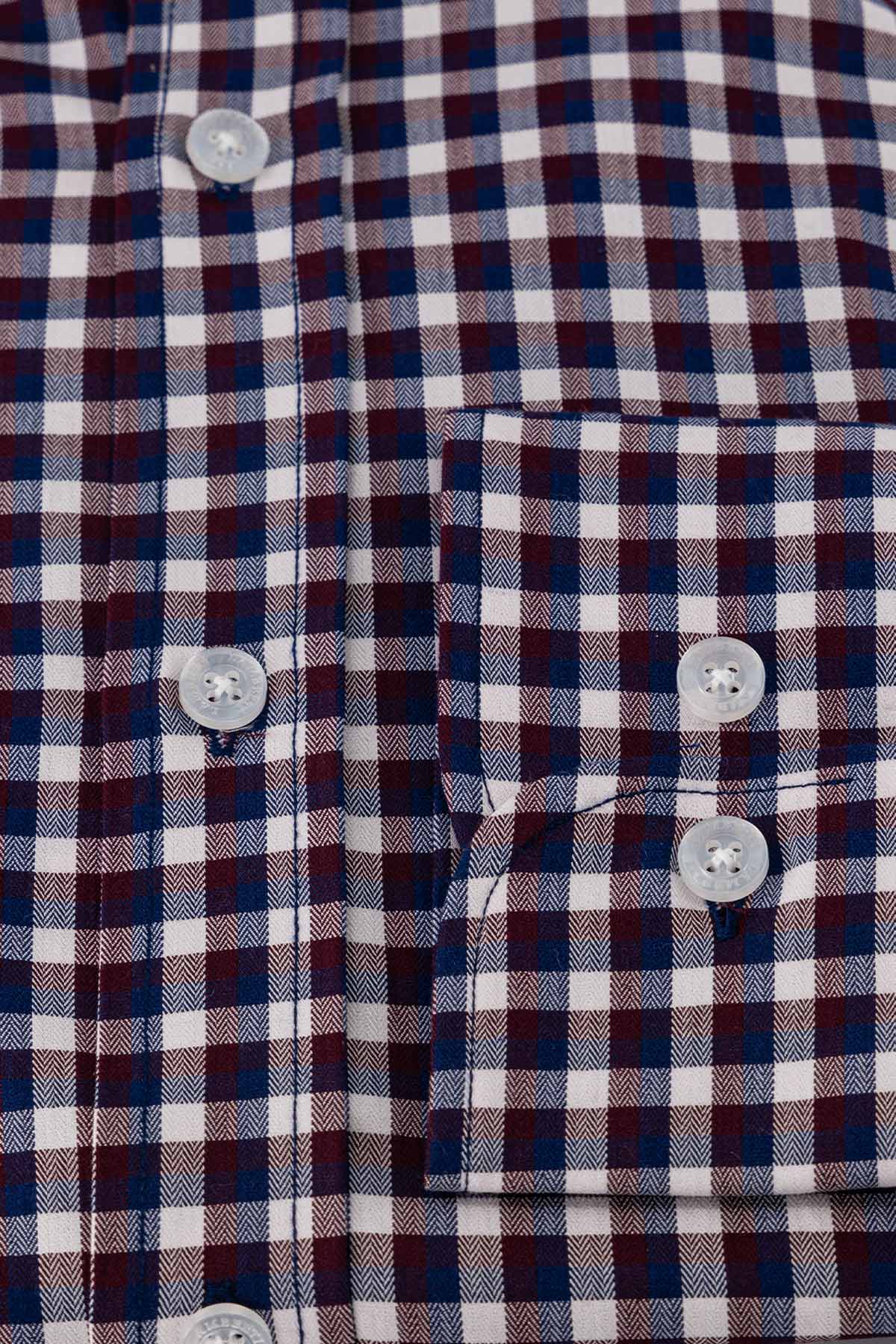CAMISA CASUAL TENCEL EASY DRY VINO CONTEMPORARY FIT LAMBERTI image number 3