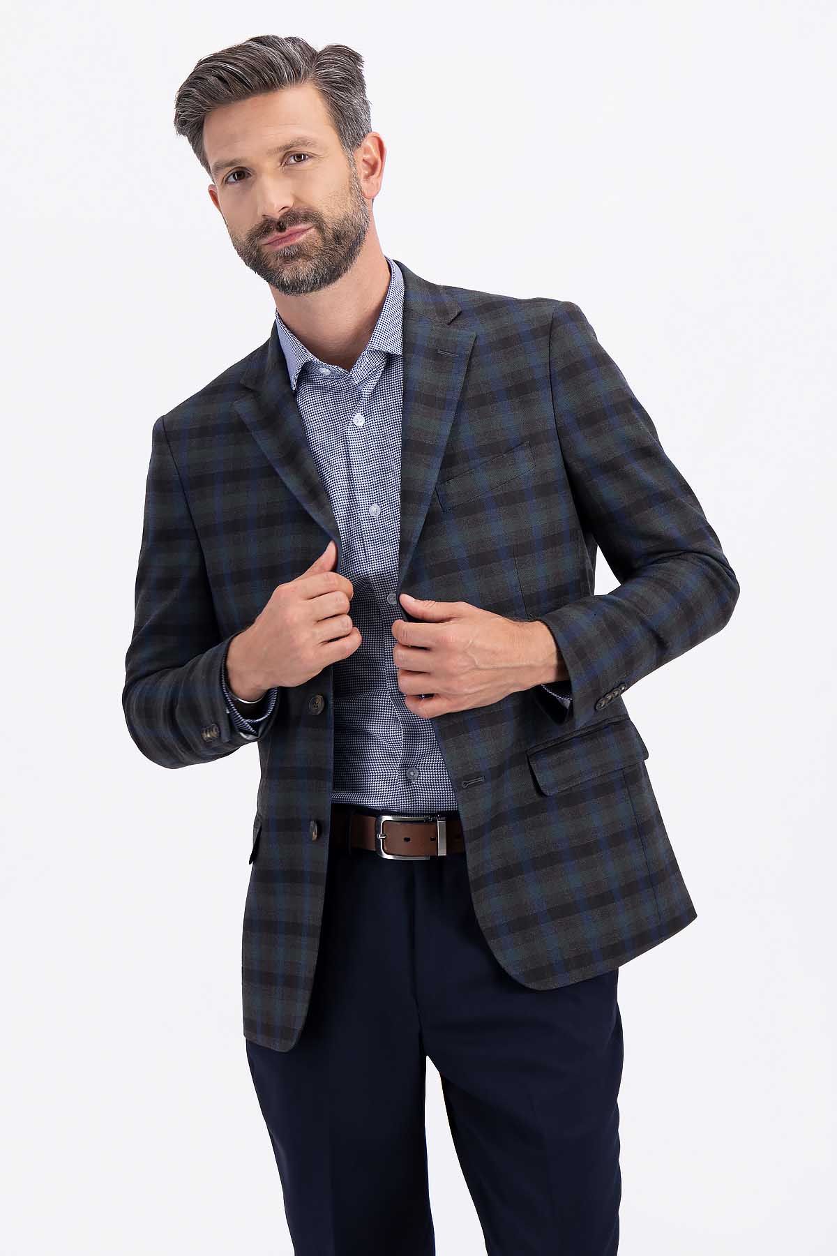 SACO CASUAL GRIS OXFORD SLIM FIT LAMBERTI image number 1