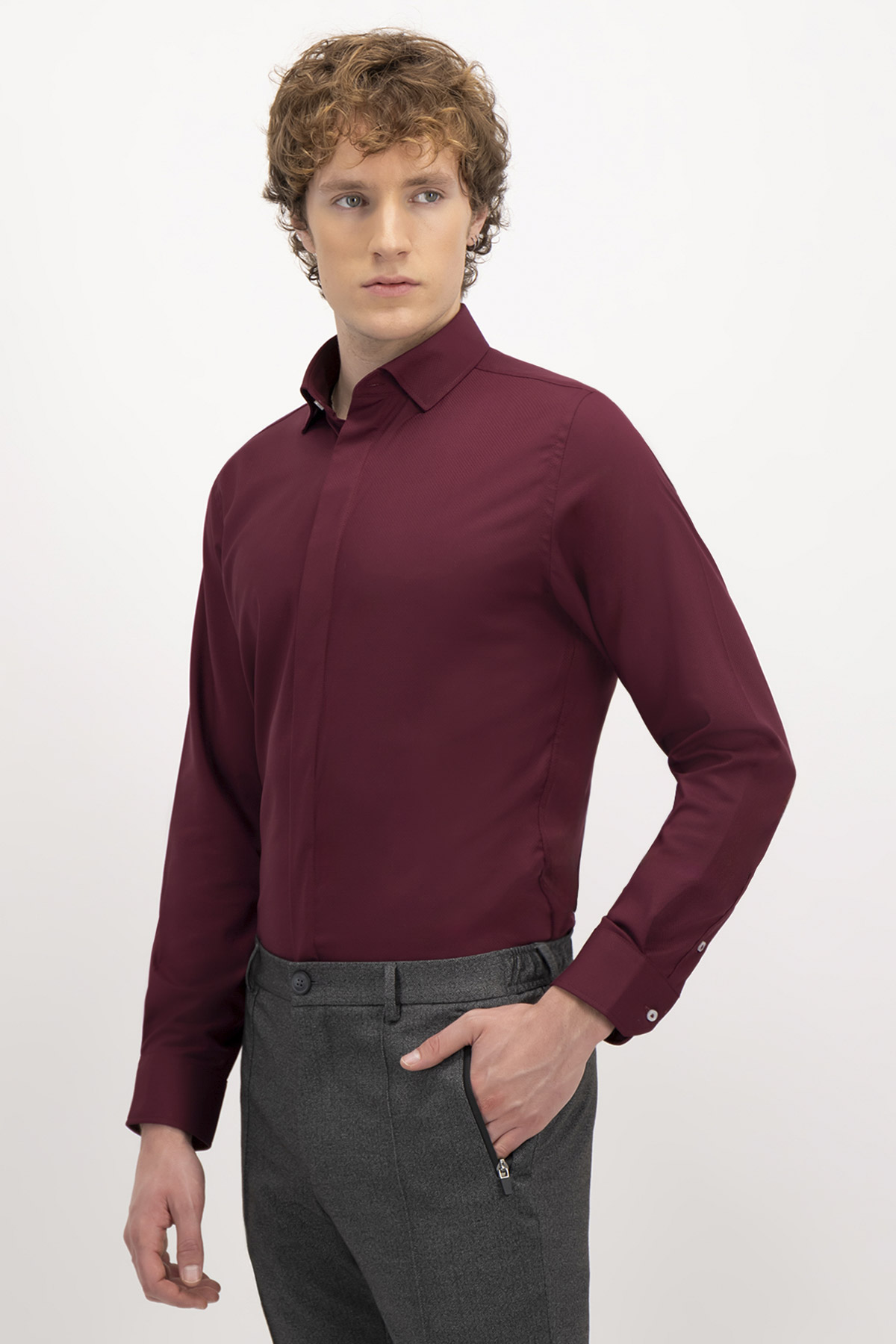 CAMISA FORMAL BAMBOO FIBER SKINNY FIT LMENTAL image number 0
