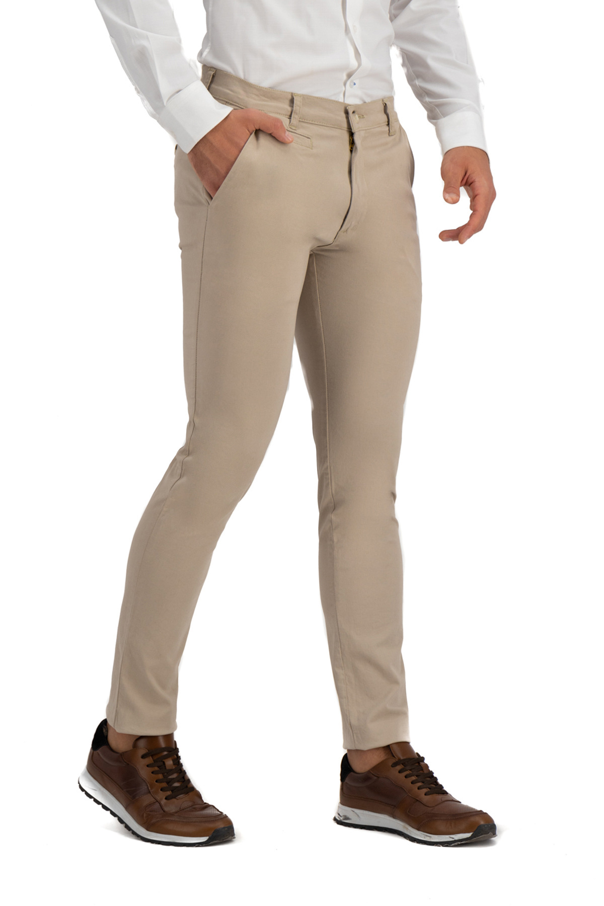 PANTALON SLIM BEIGE SLIM FIT LMENTAL image number 0