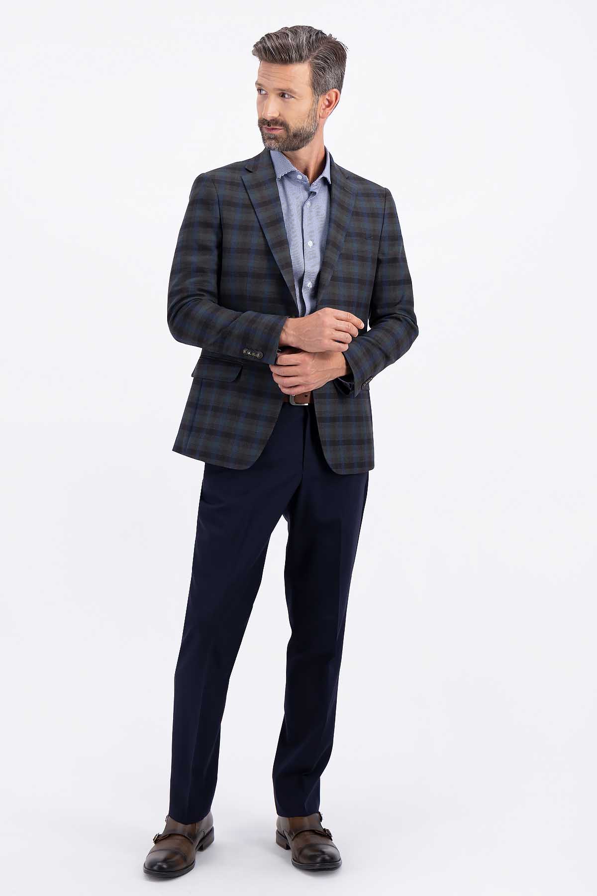 SACO CASUAL GRIS OXFORD SLIM FIT LAMBERTI image number 3